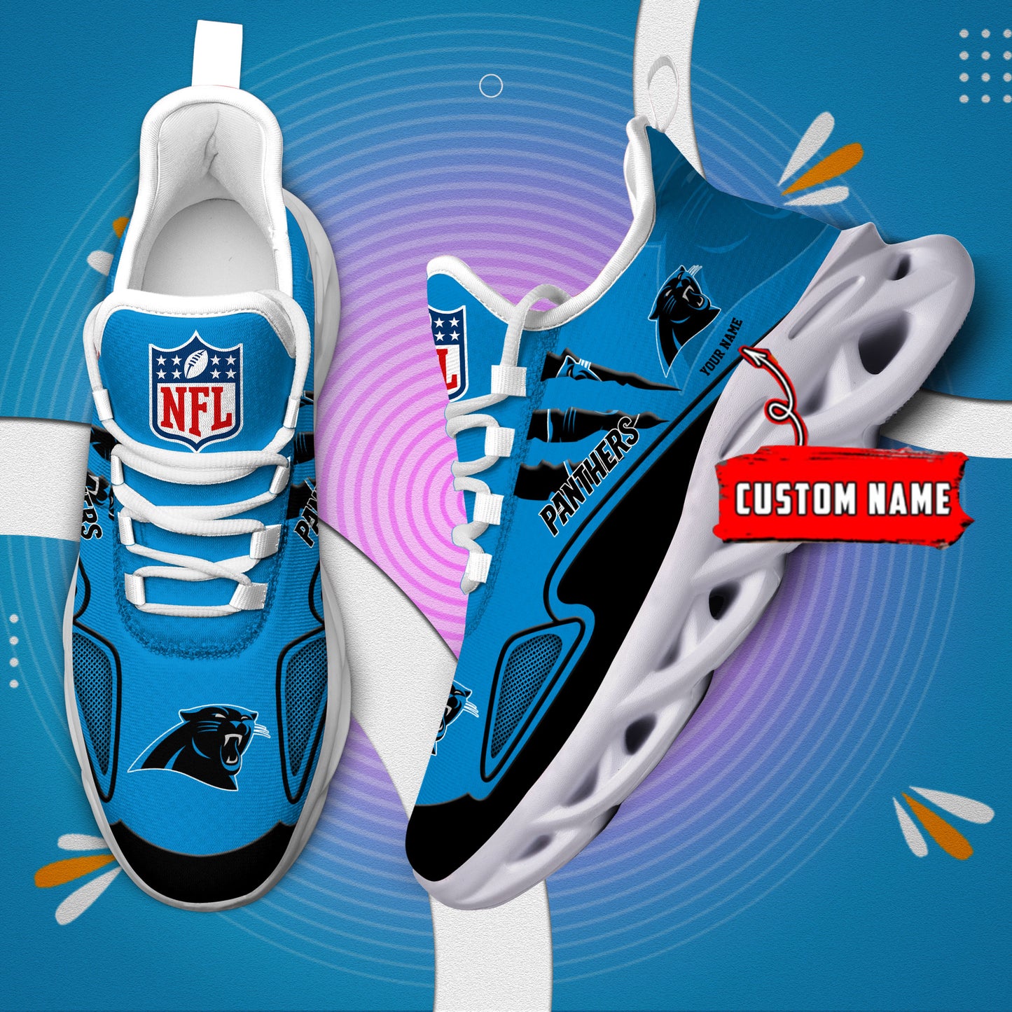 Ideafootwear Carolina Panthers Max Soul Shoes Sneakers For Men And Women