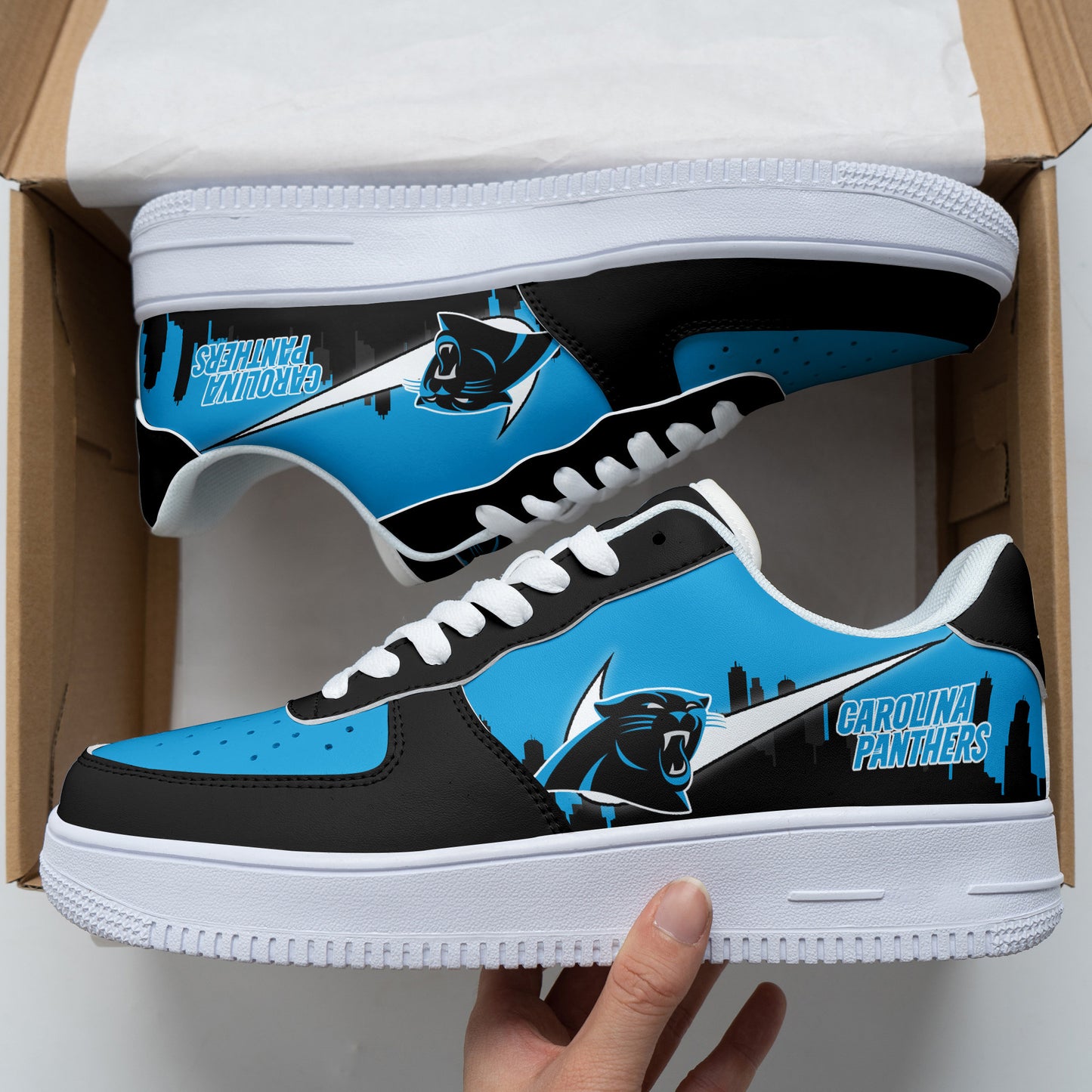 Ideafootwear Carolina Panthers NFL Air Low-Top Sneakers Shoes For Men And Women