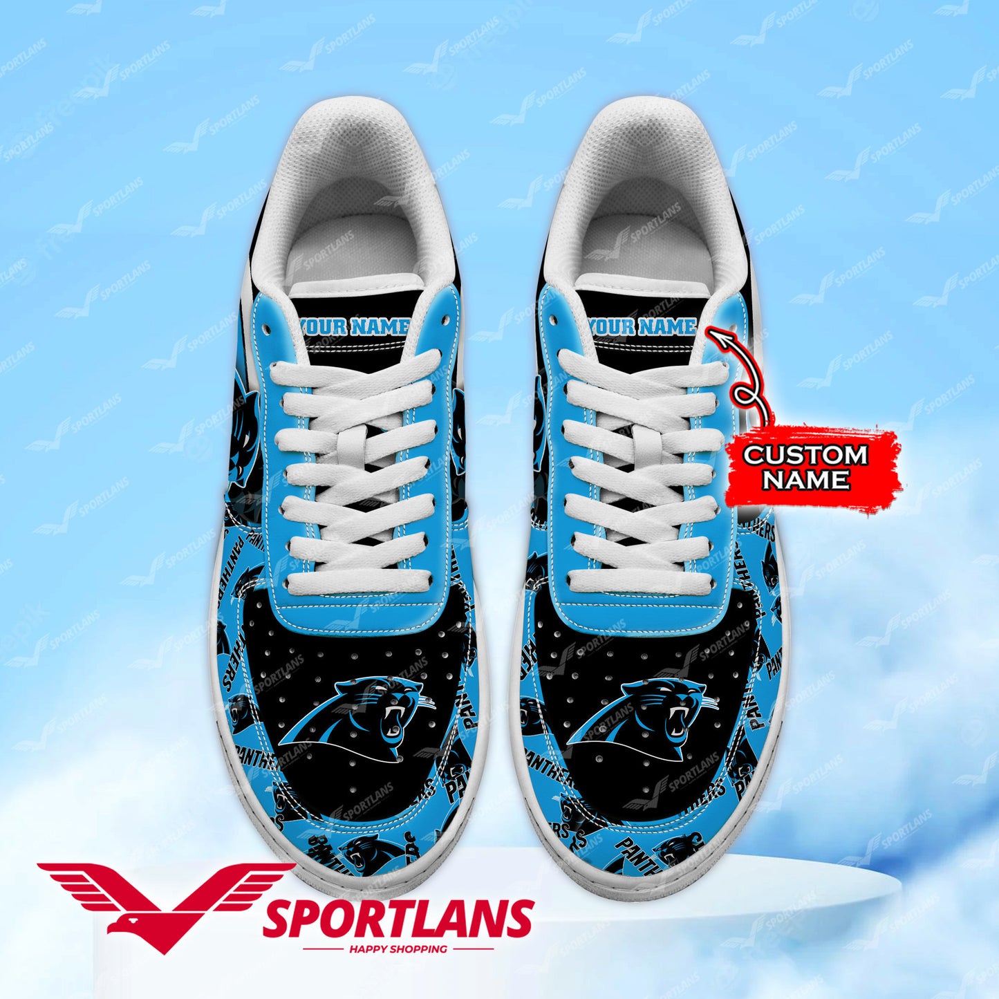 Ideafootwear Carolina Panthers NFL Air Low-Top Sneakers Shoes For Men And Women