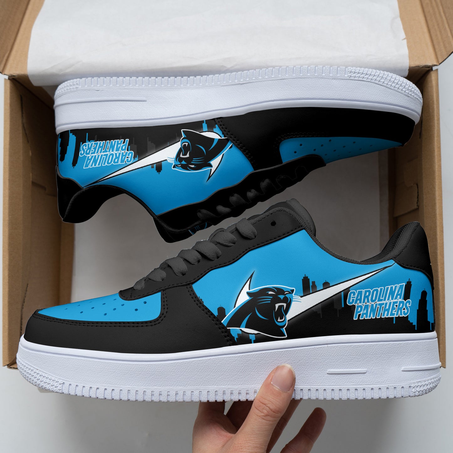 Ideafootwear Carolina Panthers NFL Air Low-Top Sneakers Shoes For Men And Women