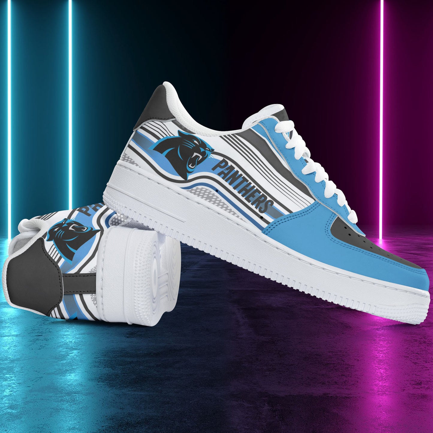 Ideafootwear Carolina Panthers NFL Air Low-Top Sneakers Shoes For Men And Women