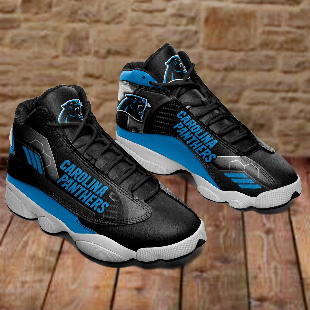 Ideafootwear Carolina Panthers NFL AJ13 Sneakers Shoes For Men And Women