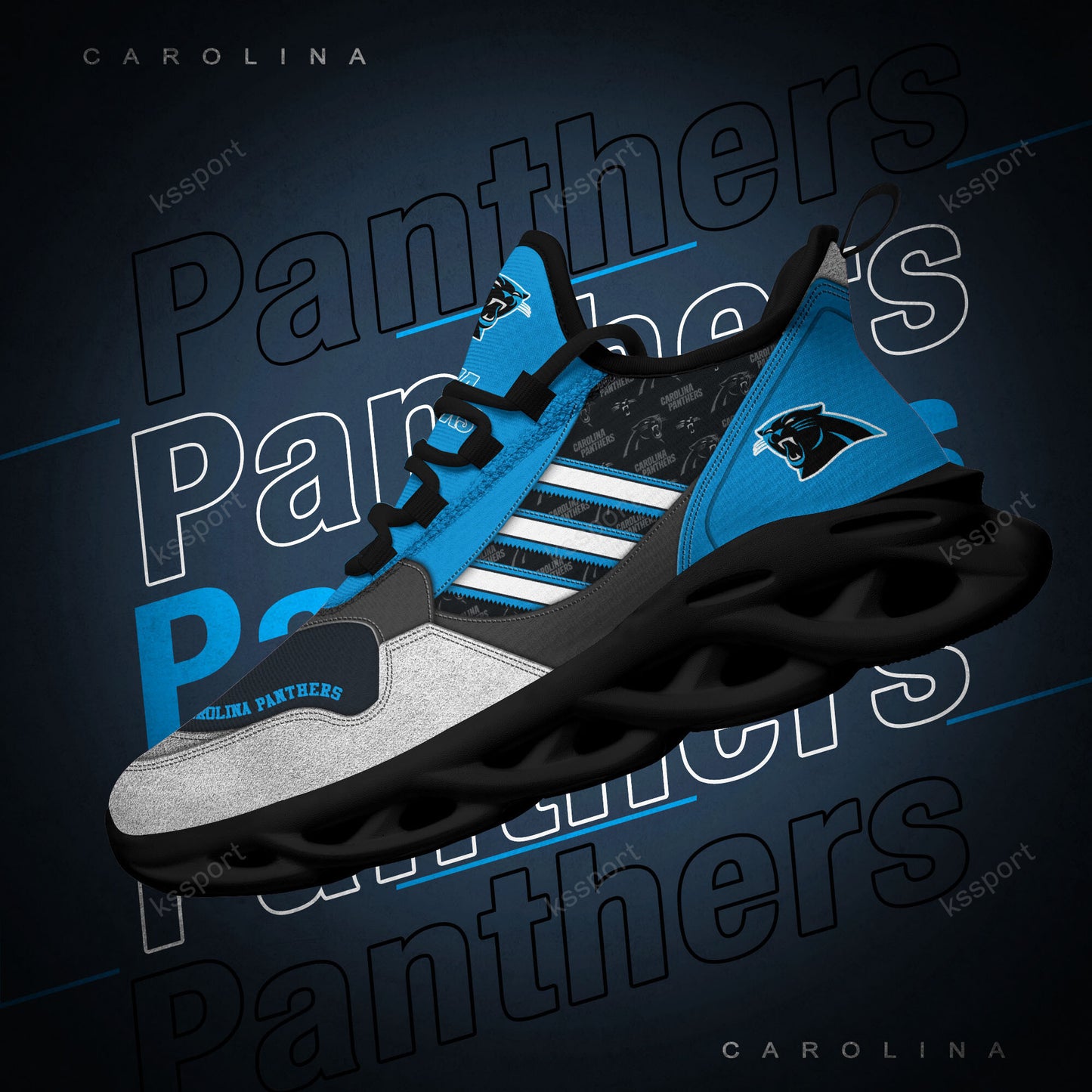 Ideafootwear Carolina Panthers NFL Max Soul Shoes Sneakers For Men And Women