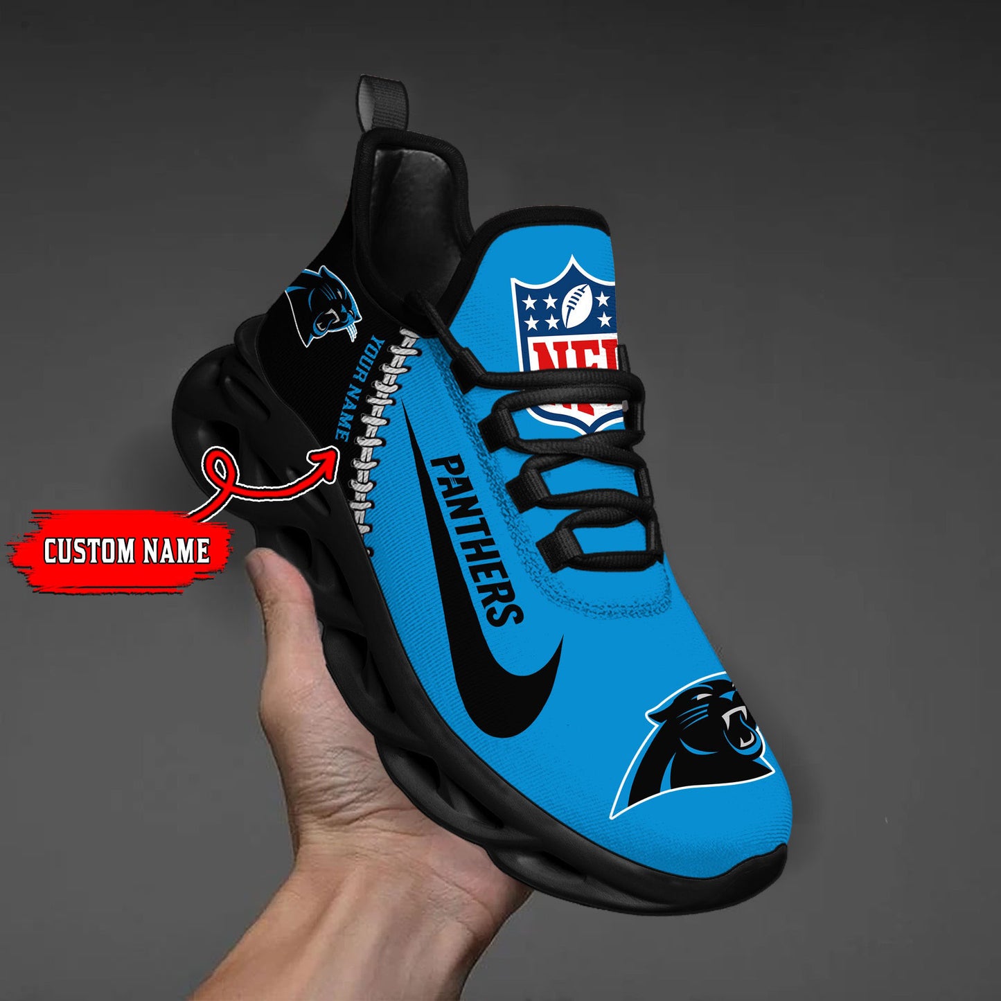 Ideafootwear Carolina Panthers NFL Max Soul Shoes Sneakers For Men And Women