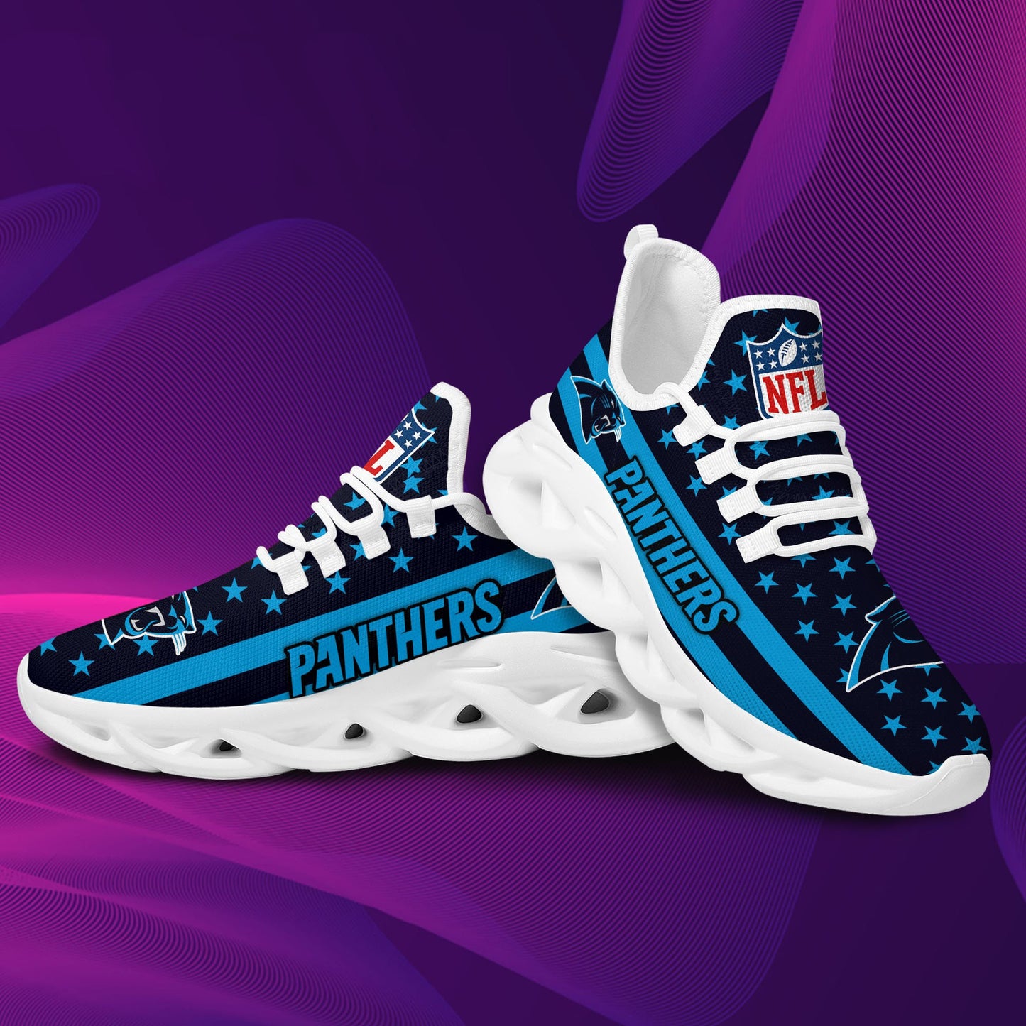 Ideafootwear Carolina Panthers NFL Max Soul Shoes Sneakers For Men And Women