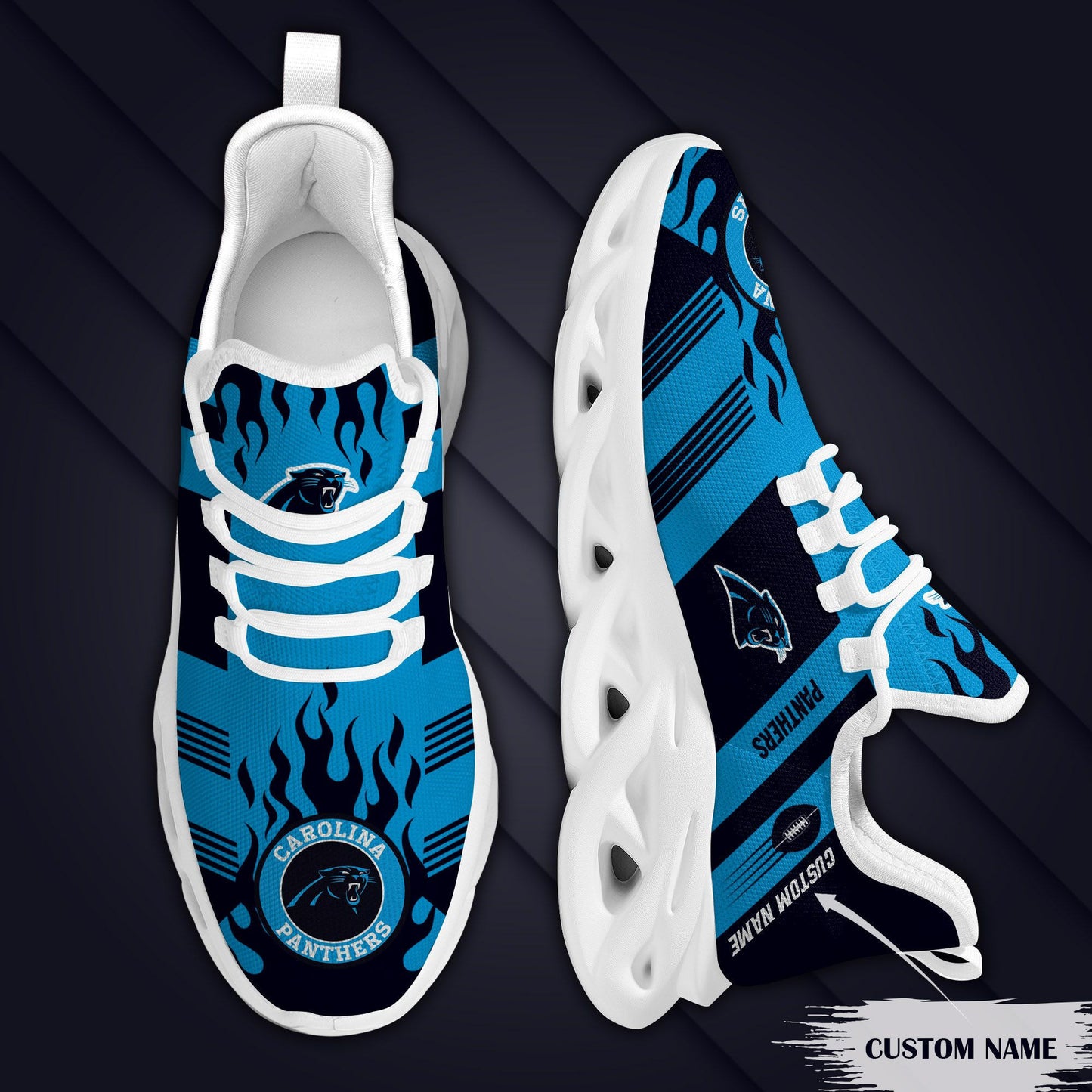 Ideafootwear Carolina Panthers NFL Max Soul Shoes Sneakers For Men And Women
