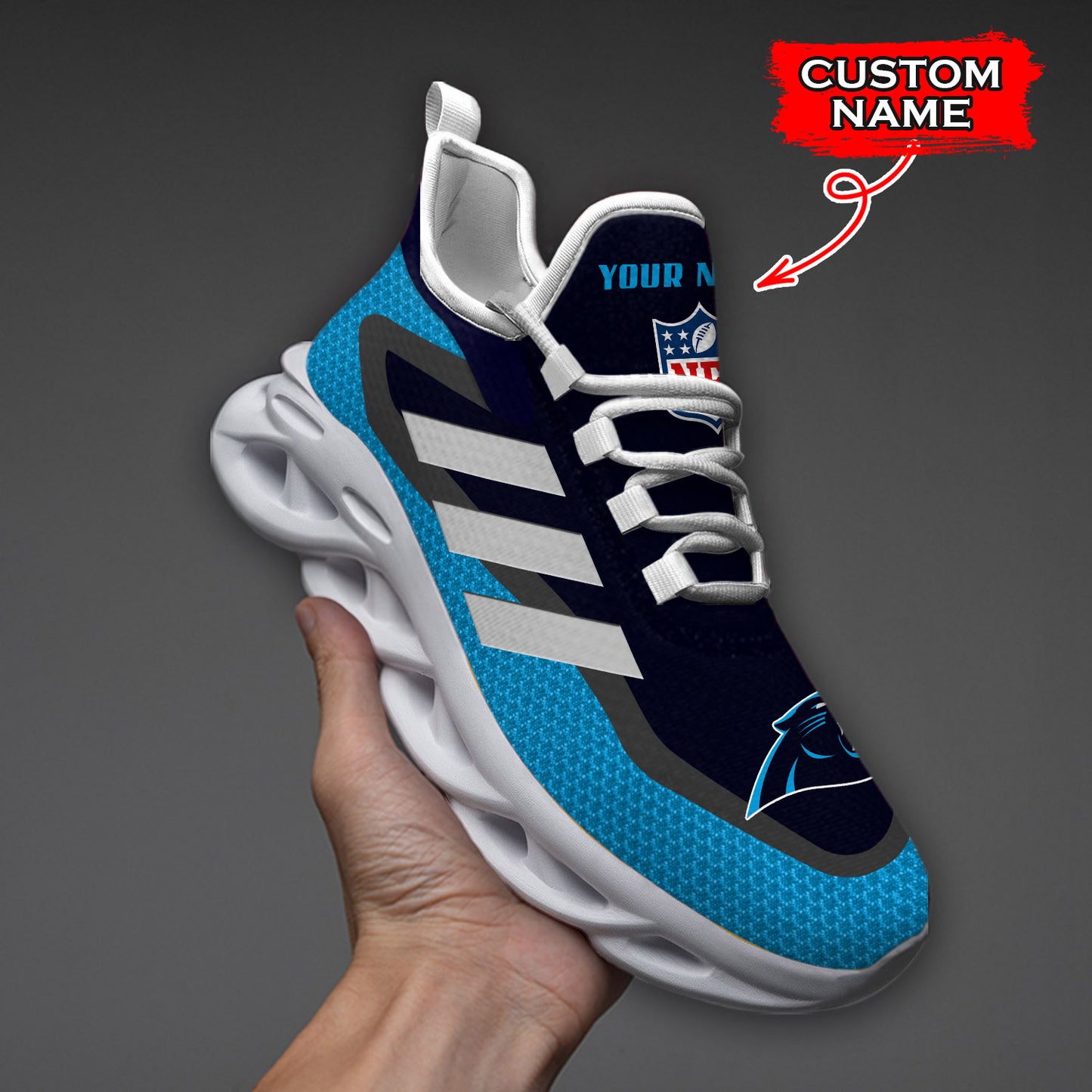 Ideafootwear Carolina Panthers NFL Max Soul Shoes Sneakers For Men And Women