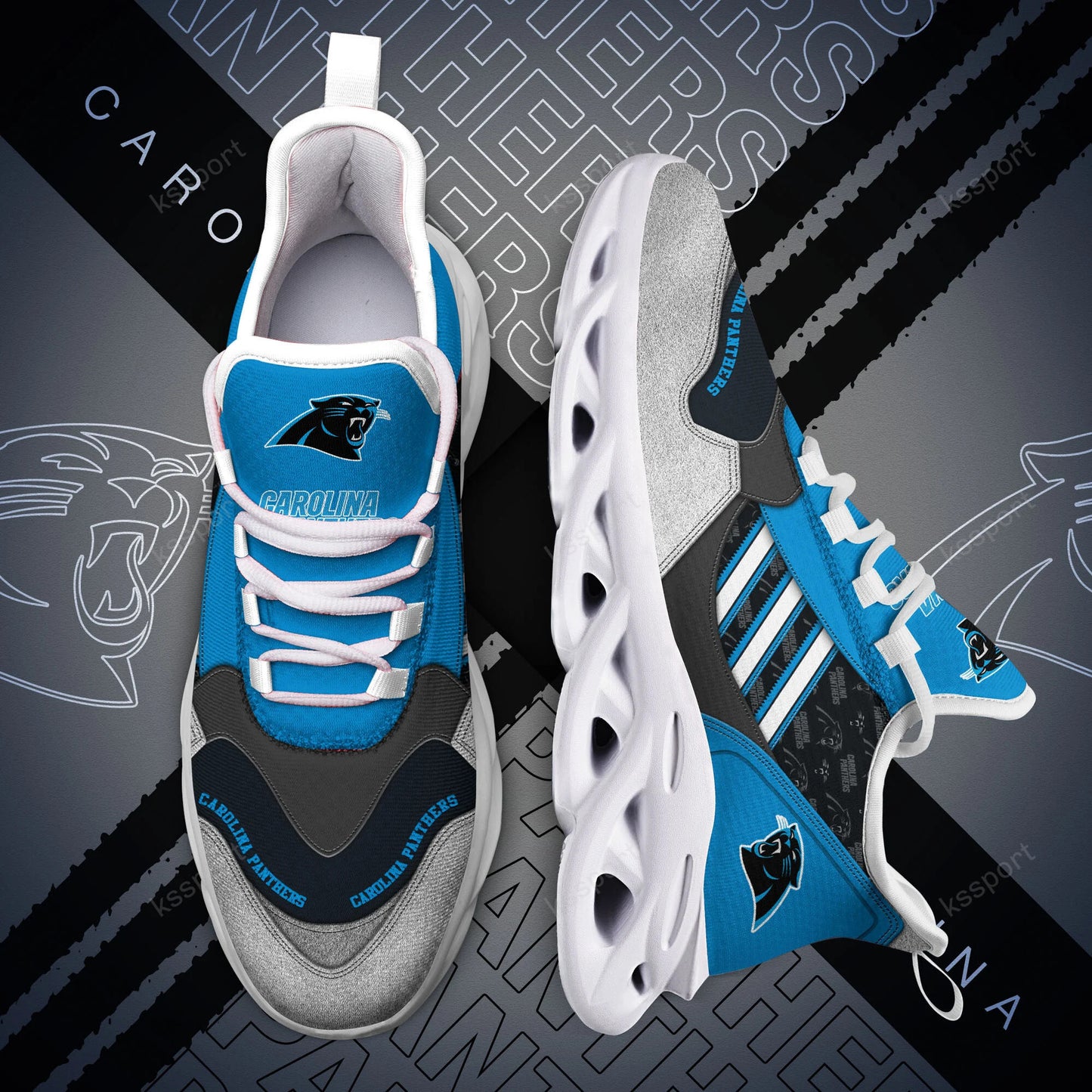 Ideafootwear Carolina Panthers NFL Max Soul Shoes Sneakers For Men And Women