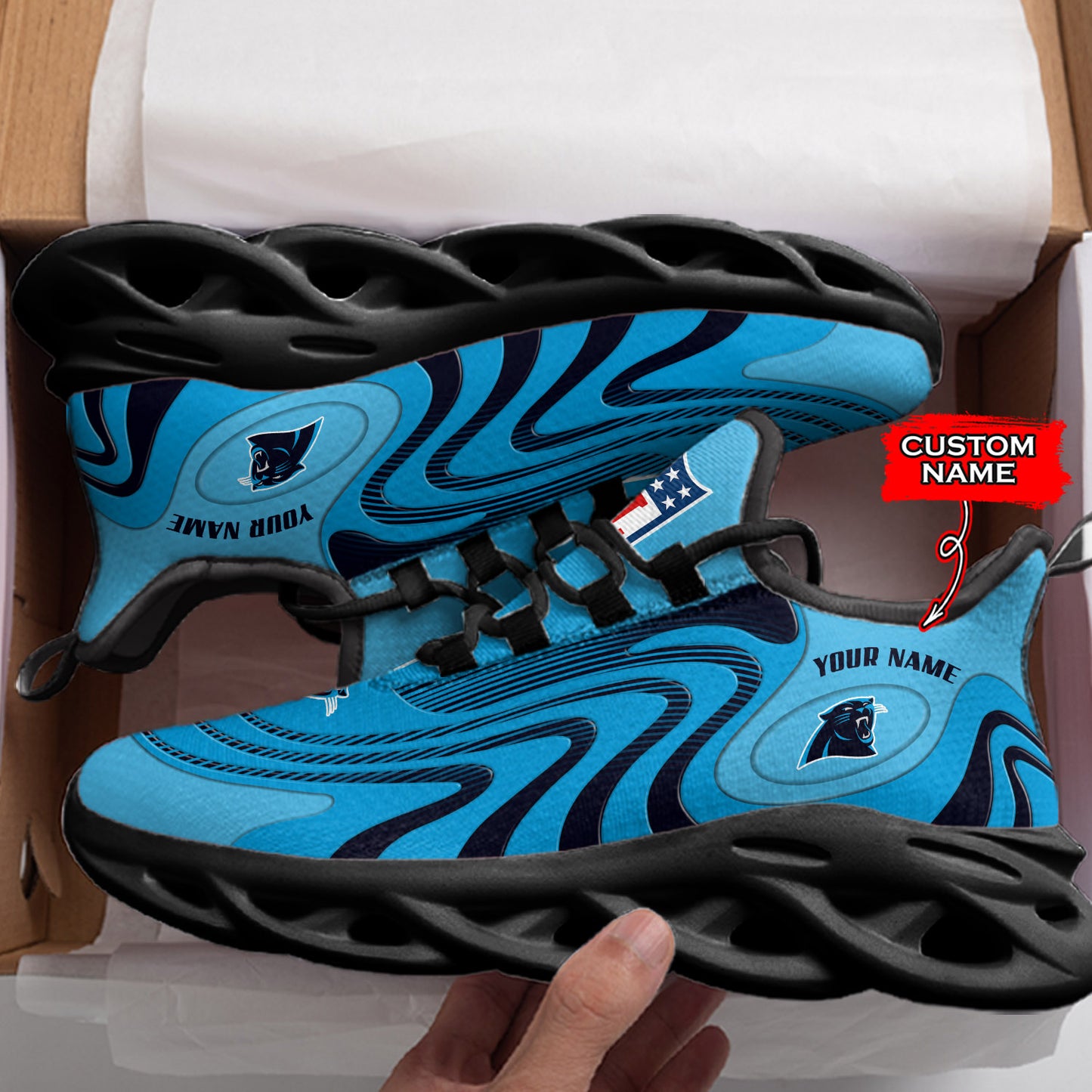Ideafootwear Carolina Panthers NFL Max Soul Shoes Sneakers For Men And Women