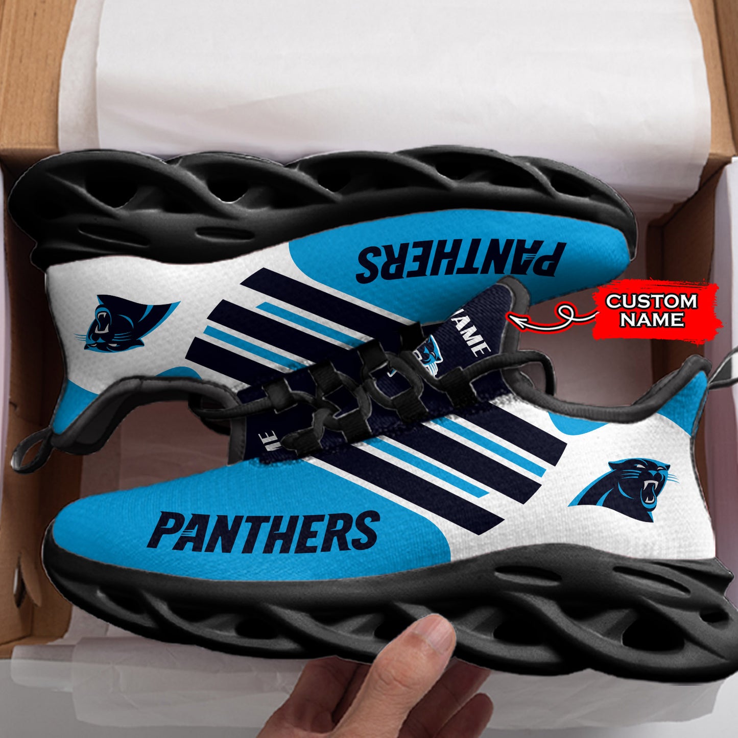 Ideafootwear Carolina Panthers NFL Max Soul Shoes Sneakers For Men And Women
