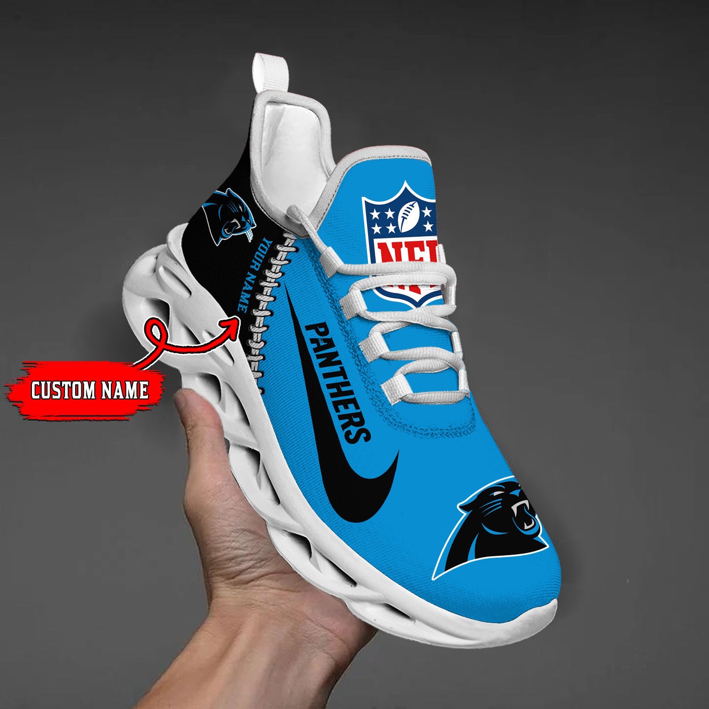 Ideafootwear Carolina Panthers NFL Max Soul Shoes Sneakers For Men And Women