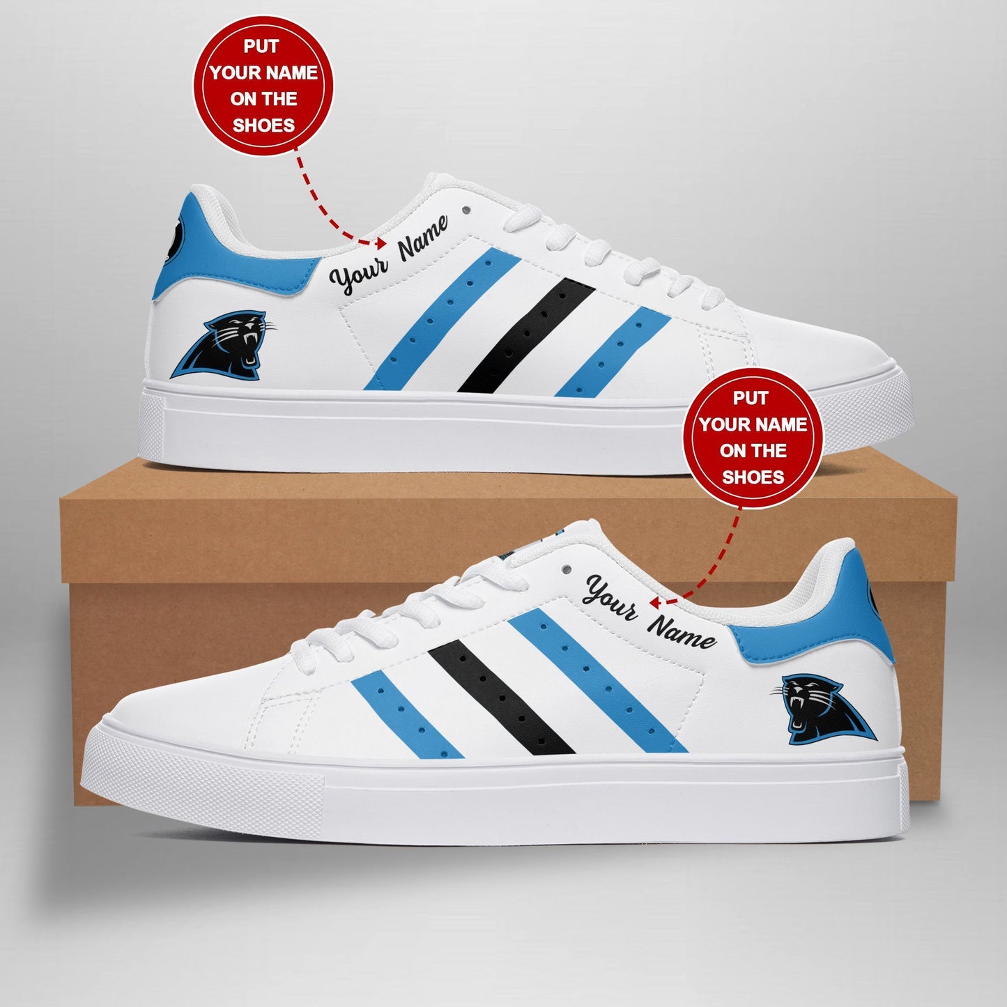Ideafootwear Carolina Panthers Skate Stan Shoes Sneakes For Men And Women