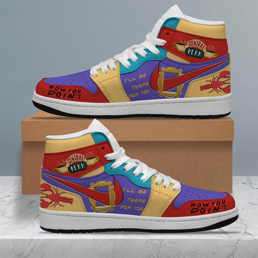 Ideafootwear Central Perk AJ1 High Sneakers Shoes For Men And Women