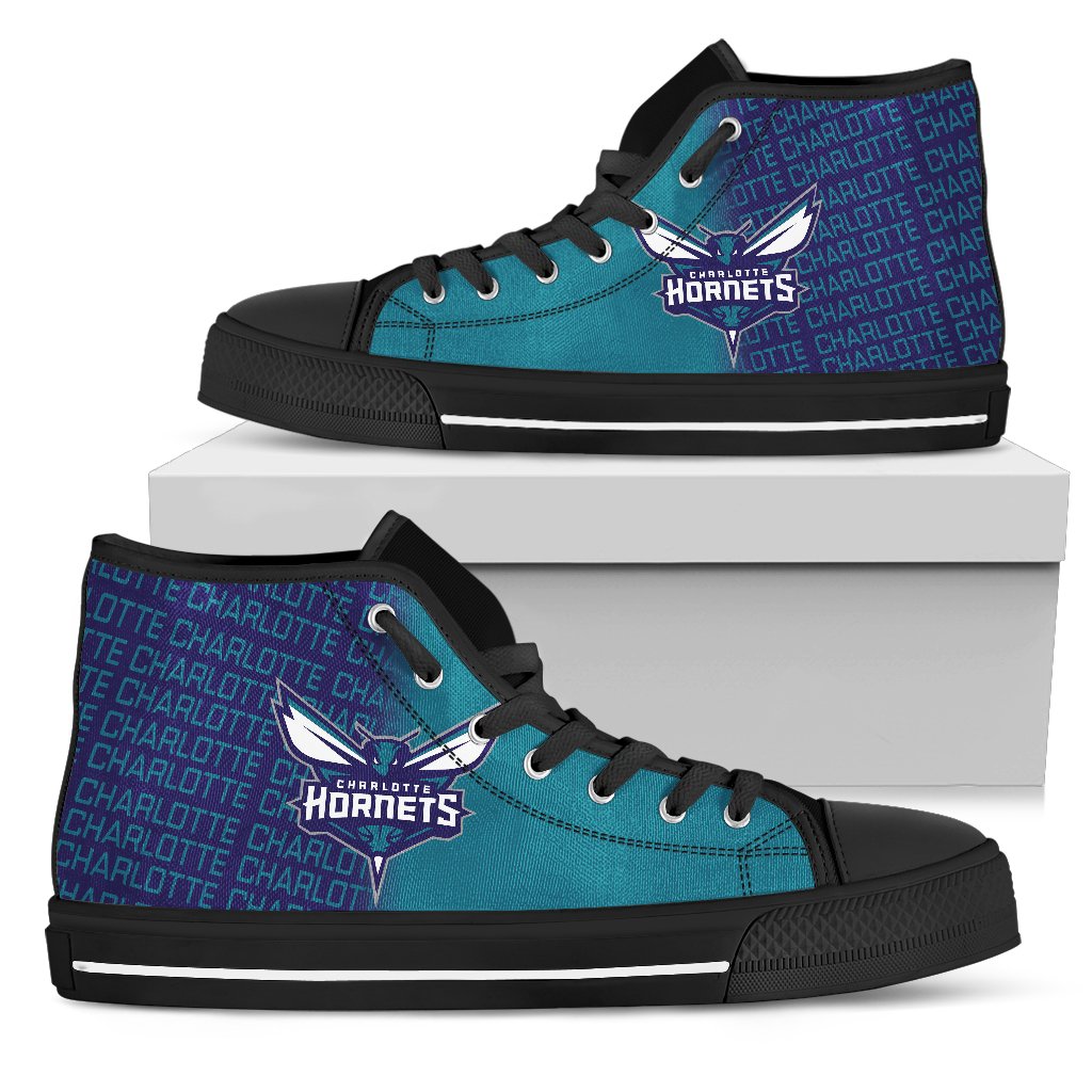 Ideafootwear Charlotte Hornets High Top Canvas Sneakers Shoes For Men And Women