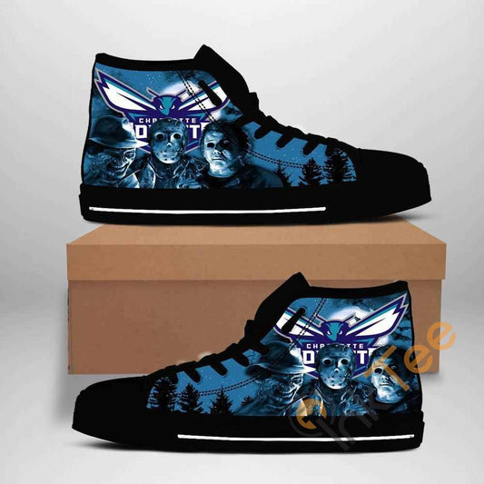 Ideafootwear Charlotte Hornets High Top Canvas Sneakers Shoes For Men And Women