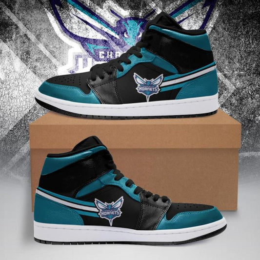 Ideafootwear Charlotte Hornets NBA AJ1 High Sneakers Shoes For Men And Women