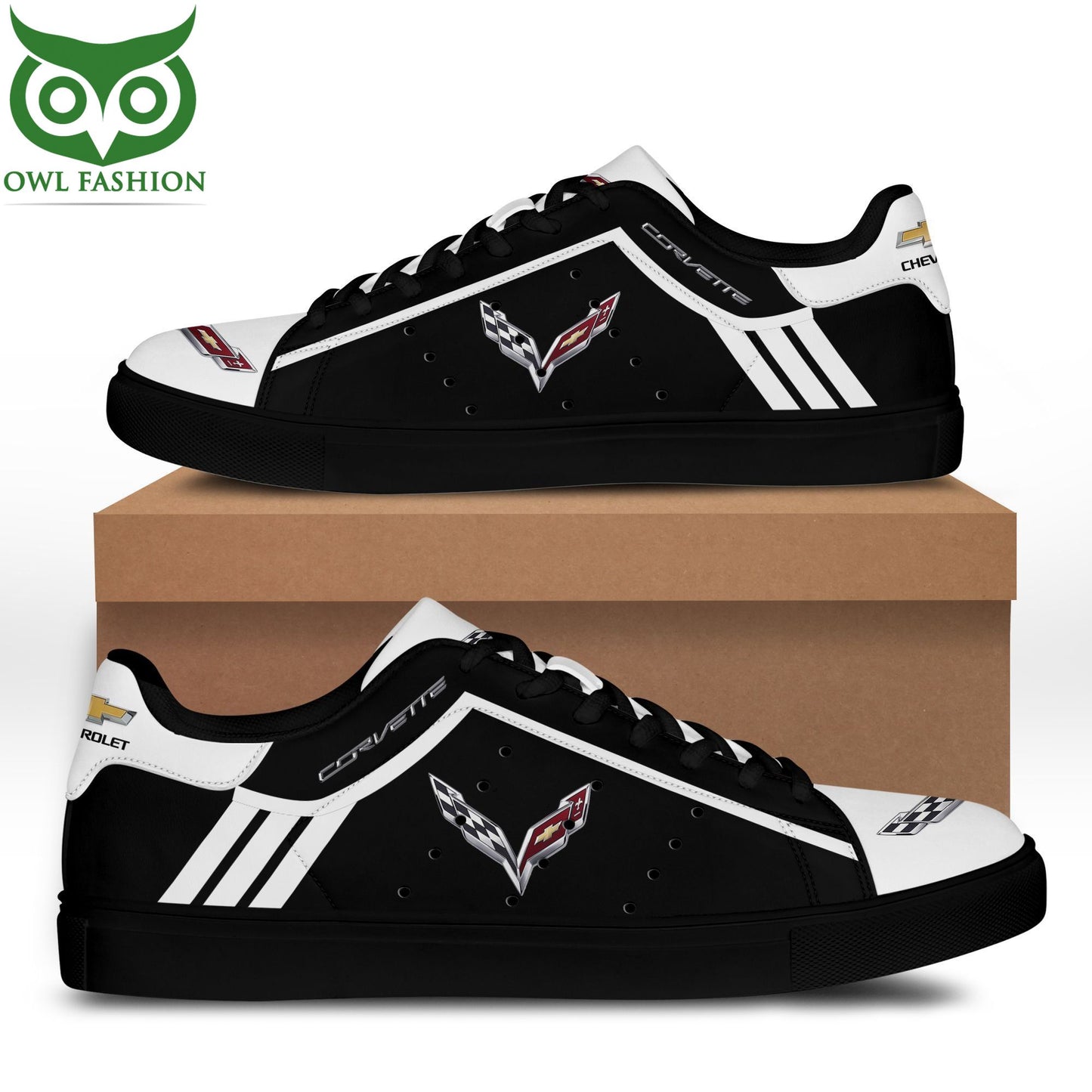 Ideafootwear Chevrolet Corvette Skate Stan Shoes Sneakes For Men And Women