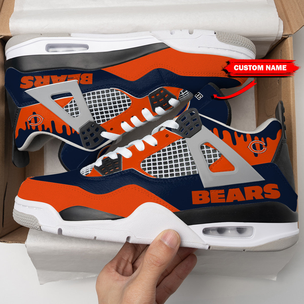 Ideafootwear Chicago Bears AJ4 Sneakers Shoes For Men And Women