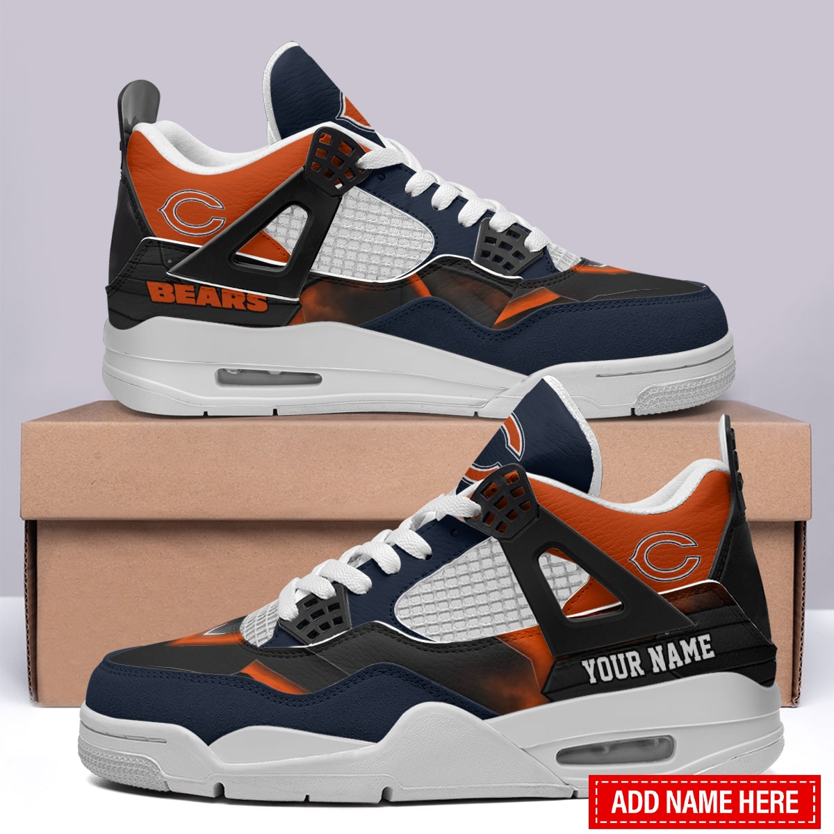 Ideafootwear Chicago Bears AJ4 Sneakers Shoes For Men And Women