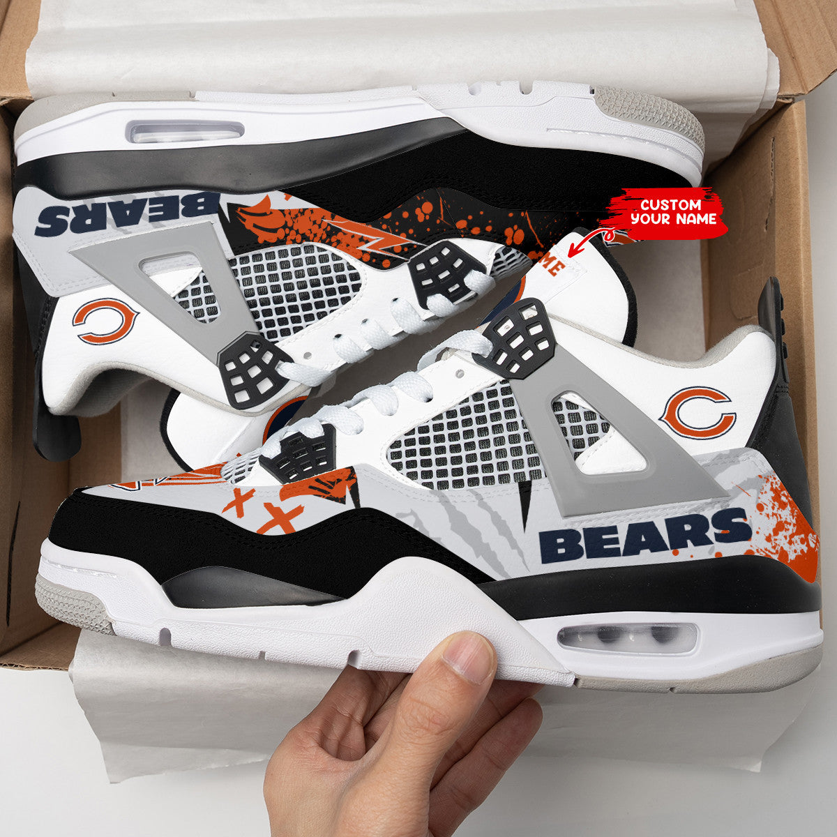 Ideafootwear Chicago Bears AJ4 Sneakers Shoes For Men And Women