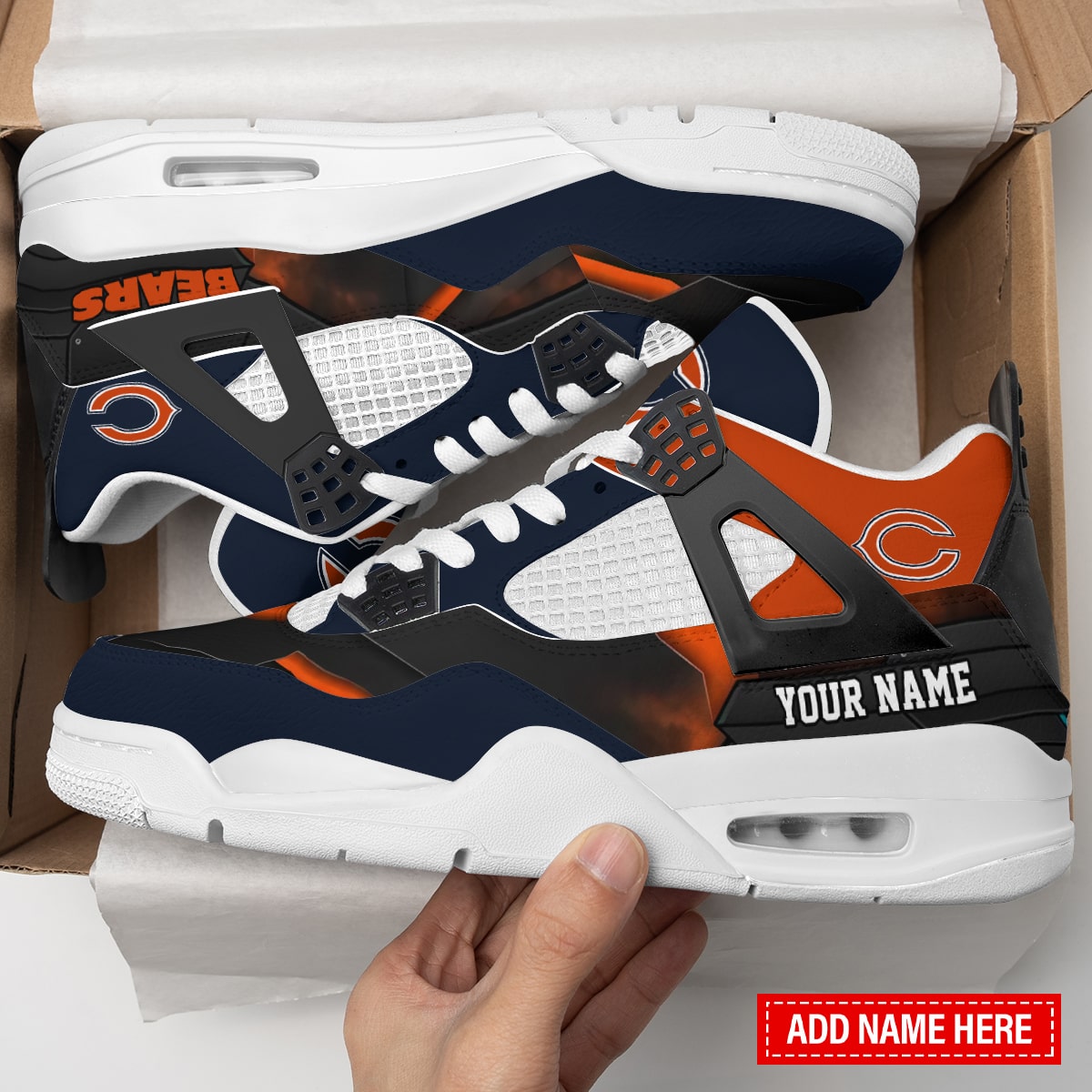 Ideafootwear Chicago Bears AJ4 Sneakers Shoes For Men And Women