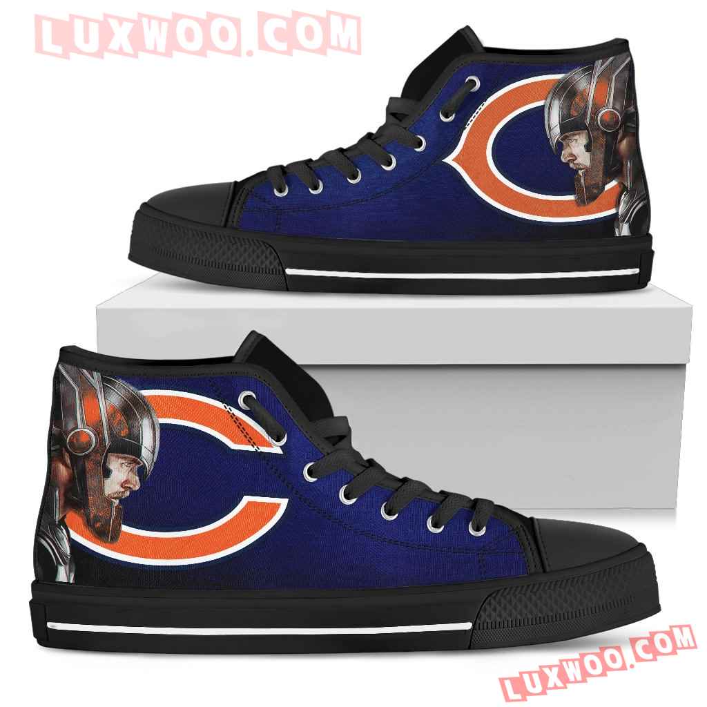 Ideafootwear Chicago Bears High Top Canvas Sneakers Shoes For Men And Women