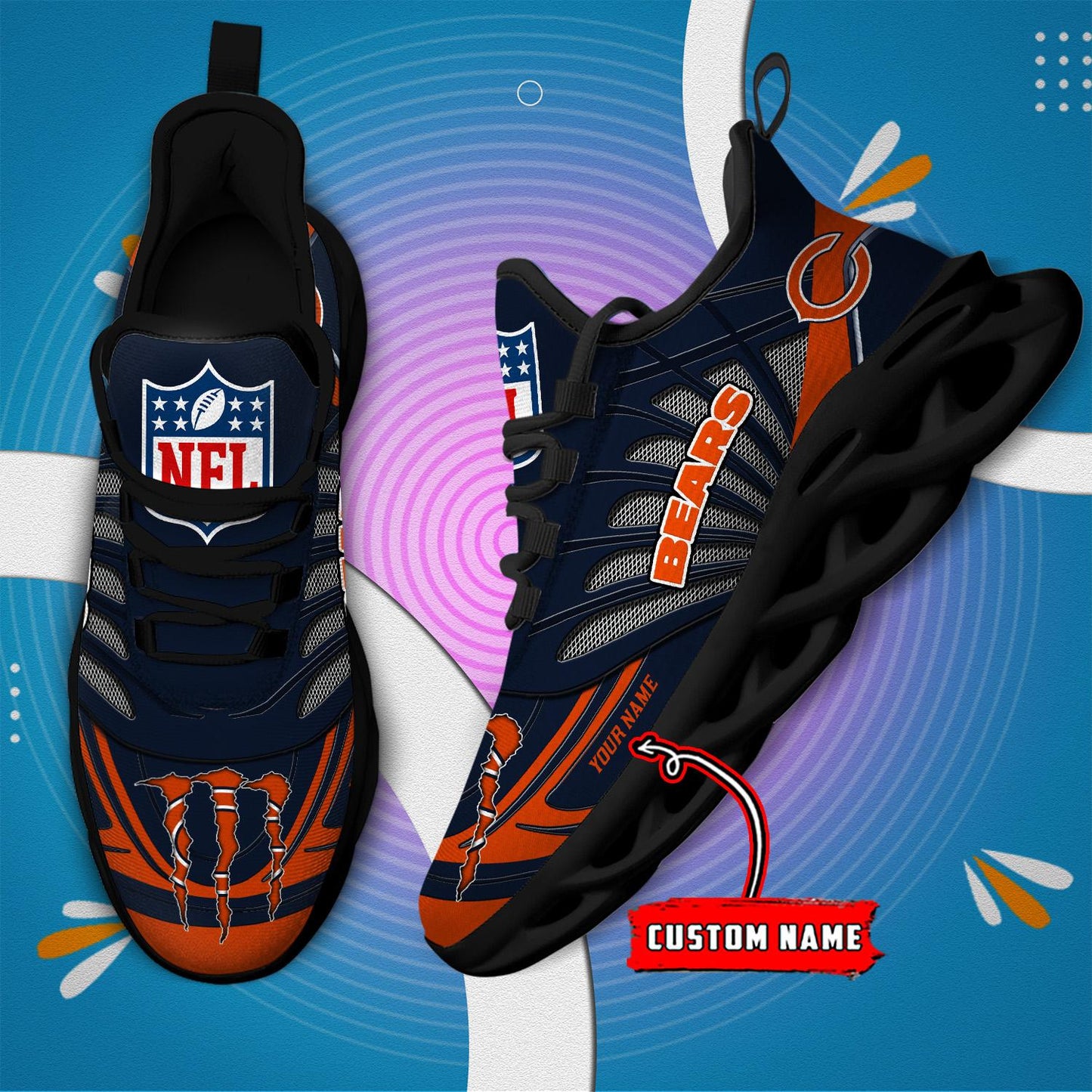 Ideafootwear Chicago Bears Max Soul Shoes Sneakers For Men And Women