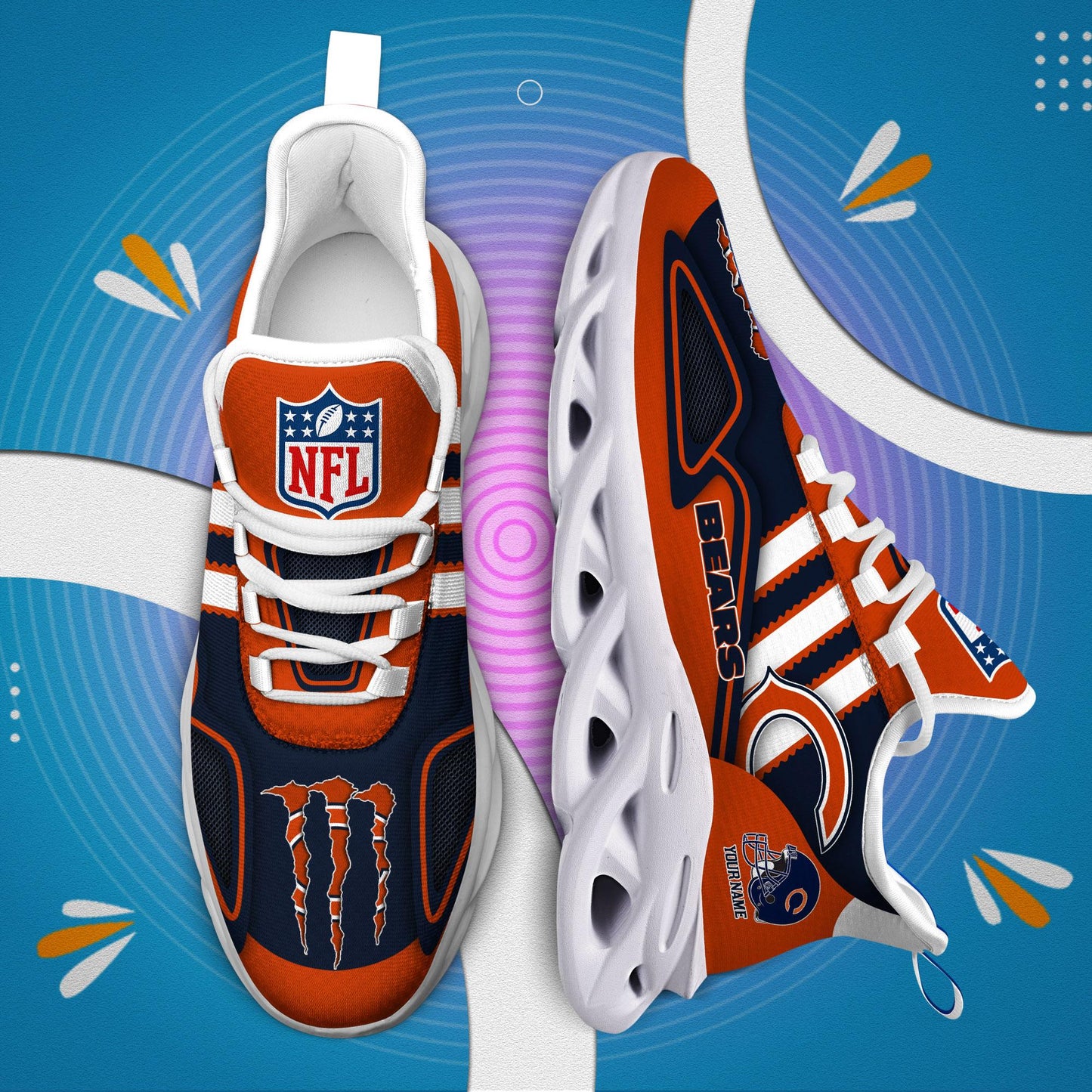 Ideafootwear Chicago Bears Max Soul Shoes Sneakers For Men And Women