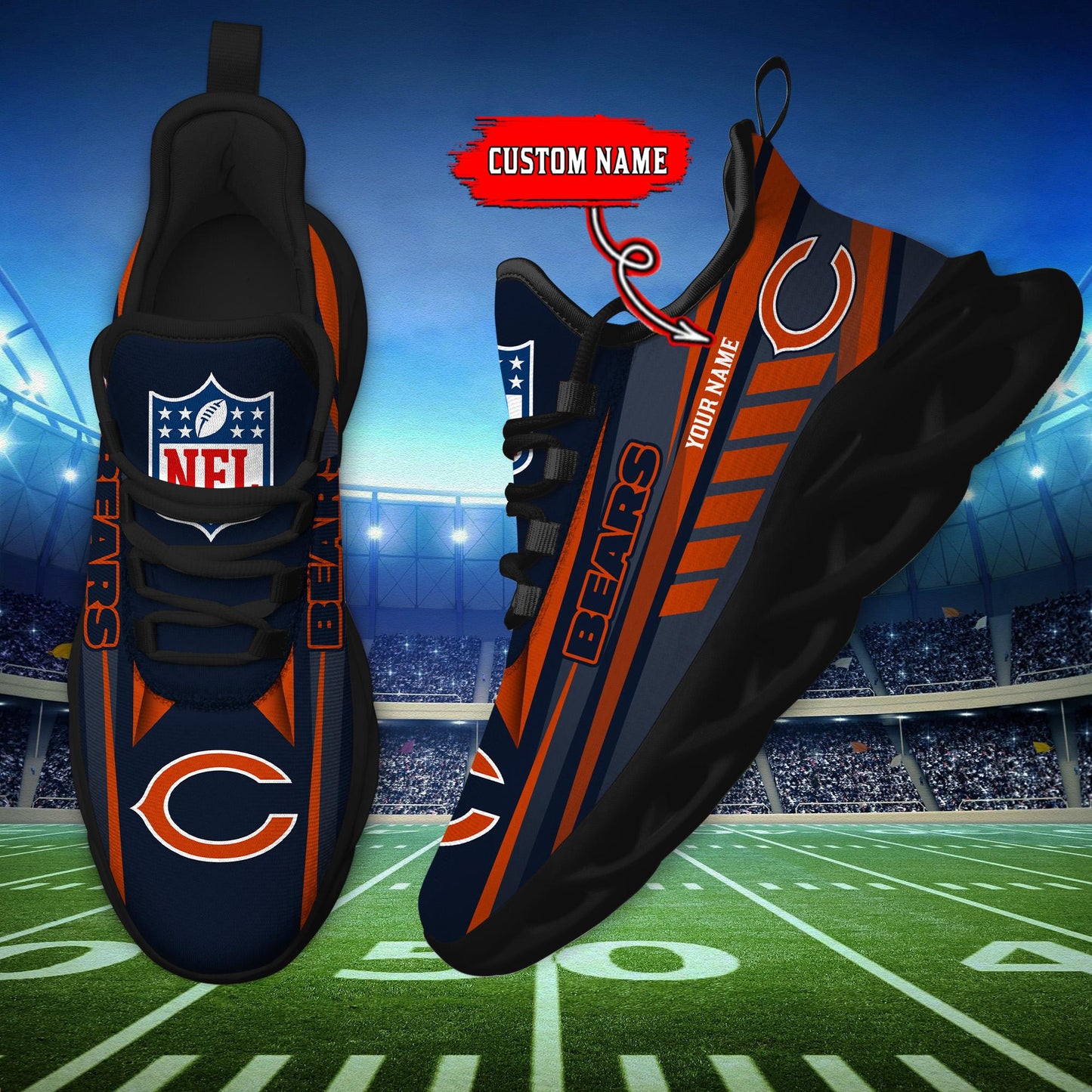 Ideafootwear Chicago Bears Max Soul Shoes Sneakers For Men And Women