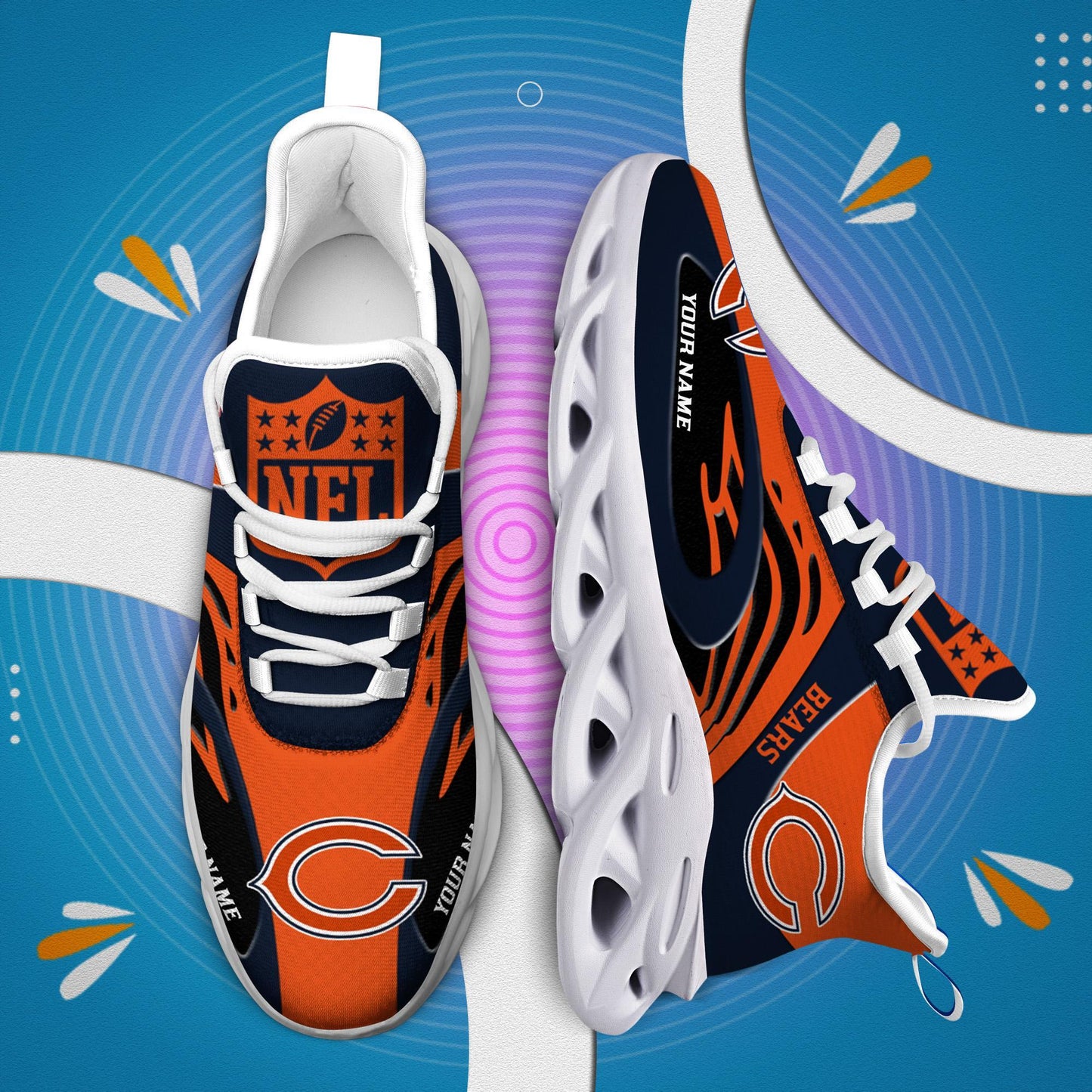 Ideafootwear Chicago Bears Max Soul Shoes Sneakers For Men And Women