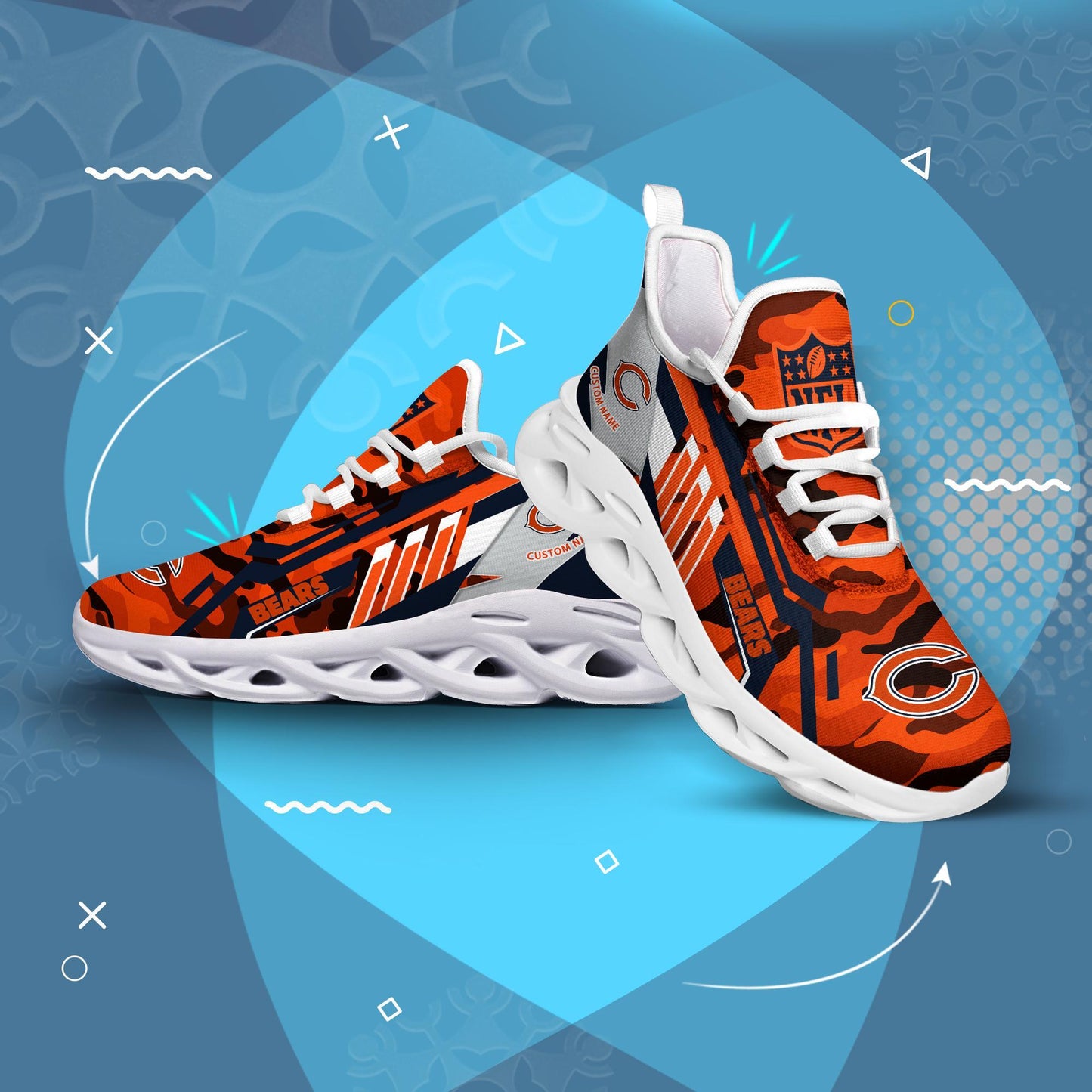 Ideafootwear Chicago Bears Max Soul Shoes Sneakers For Men And Women