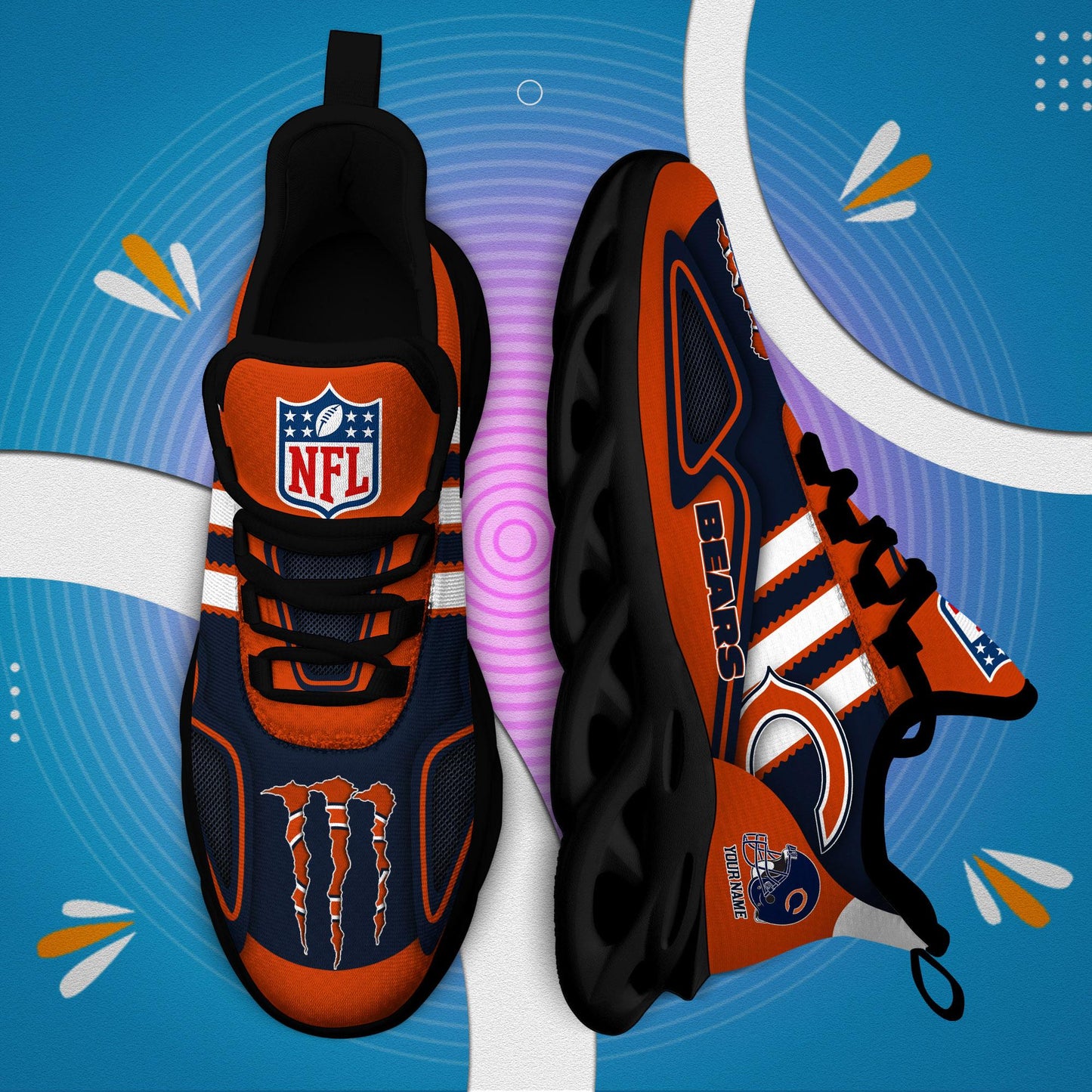 Ideafootwear Chicago Bears Max Soul Shoes Sneakers For Men And Women