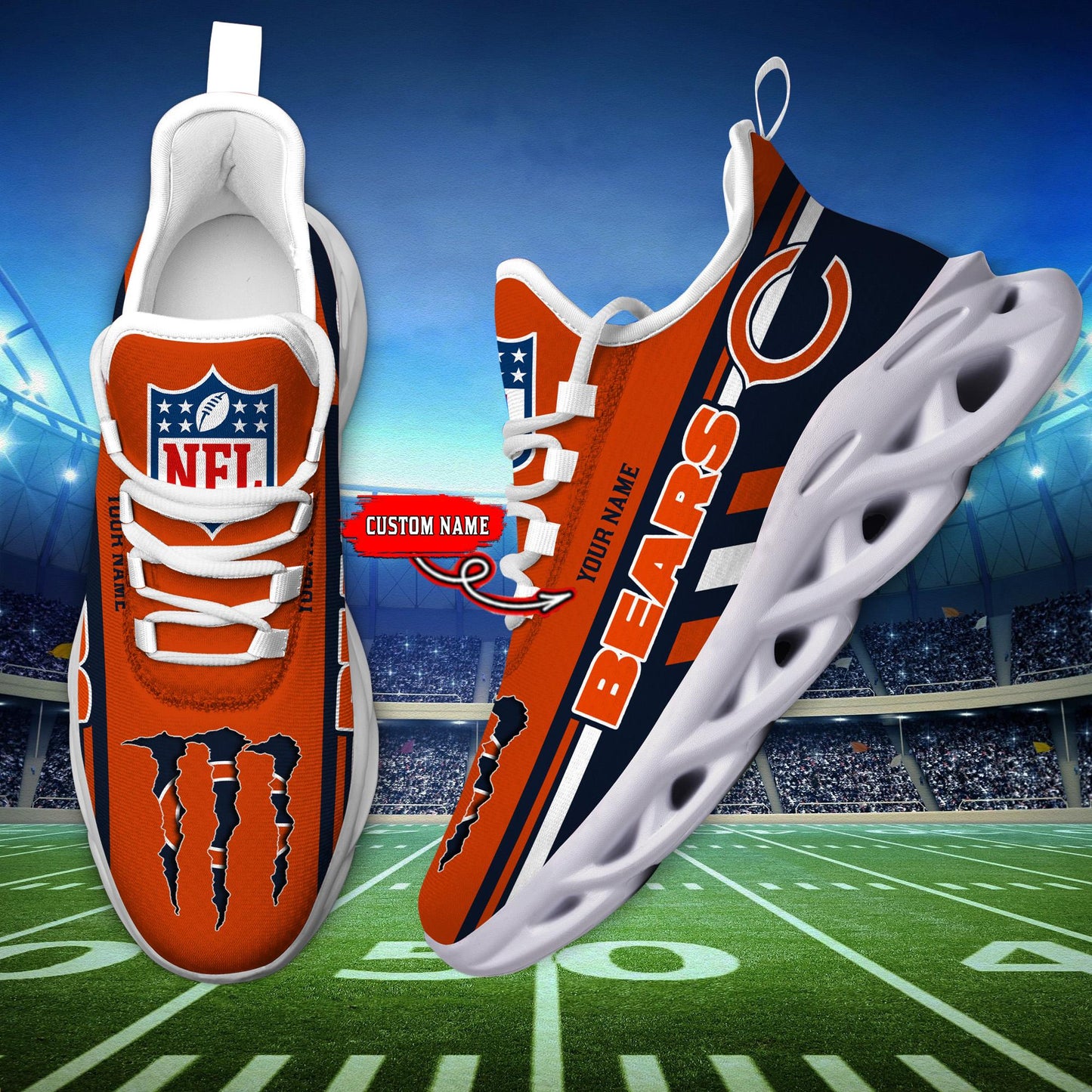 Ideafootwear Chicago Bears Max Soul Shoes Sneakers For Men And Women