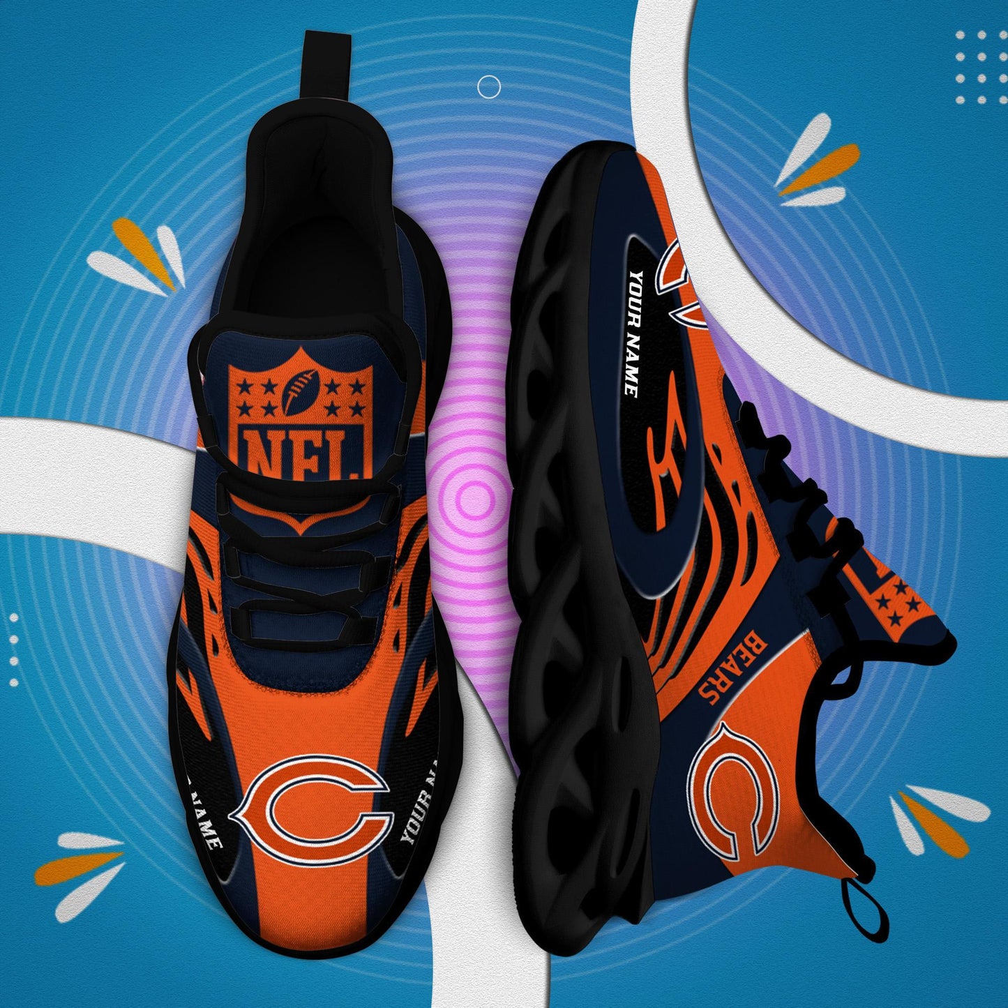 Ideafootwear Chicago Bears Max Soul Shoes Sneakers For Men And Women