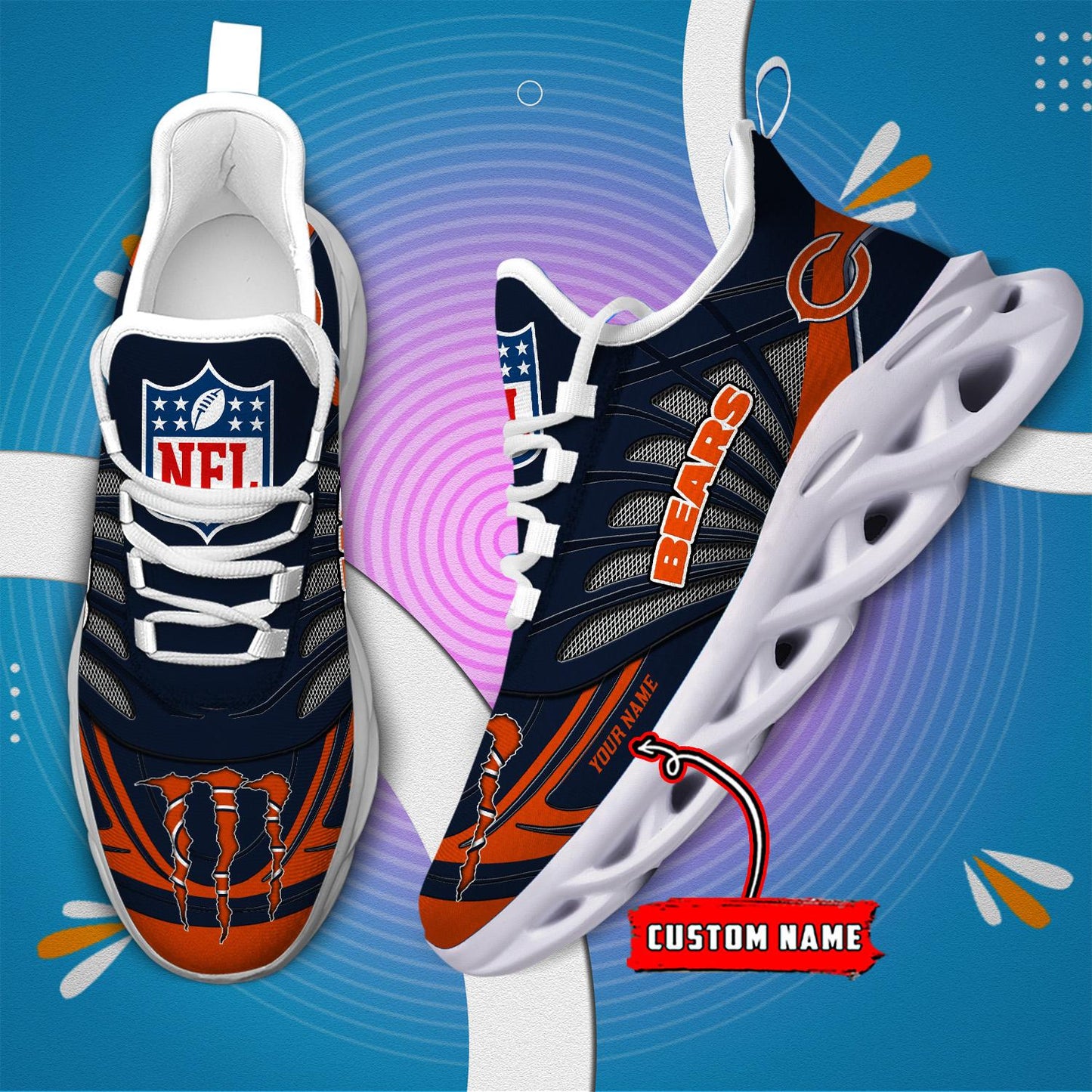 Ideafootwear Chicago Bears Max Soul Shoes Sneakers For Men And Women