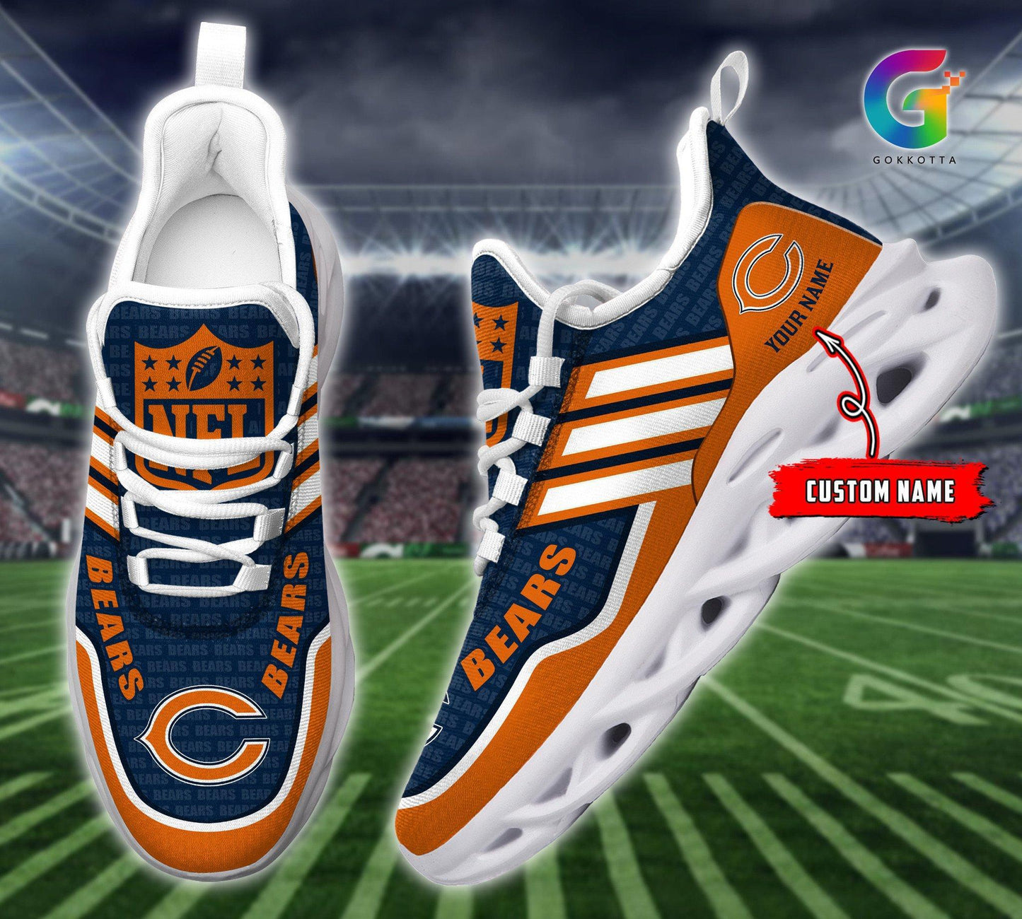 Ideafootwear Chicago Bears Max Soul Shoes Sneakers For Men And Women