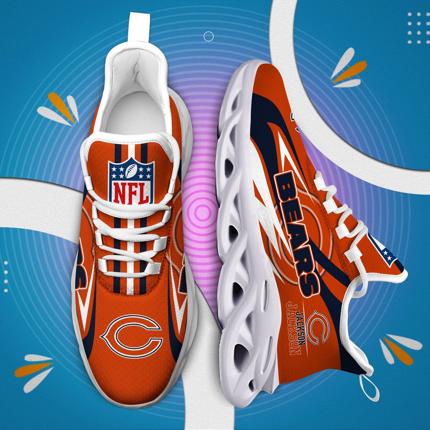 Ideafootwear Chicago Bears Max Soul Shoes Sneakers For Men And Women