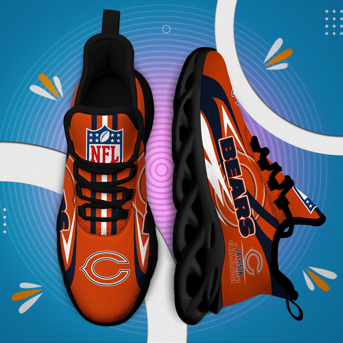 Ideafootwear Chicago Bears Max Soul Shoes Sneakers For Men And Women