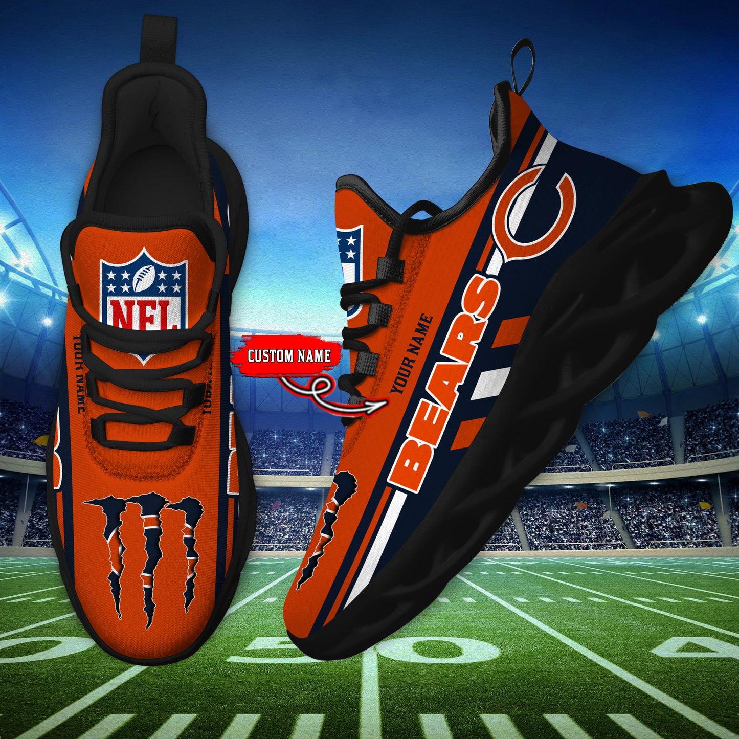 Ideafootwear Chicago Bears Max Soul Shoes Sneakers For Men And Women