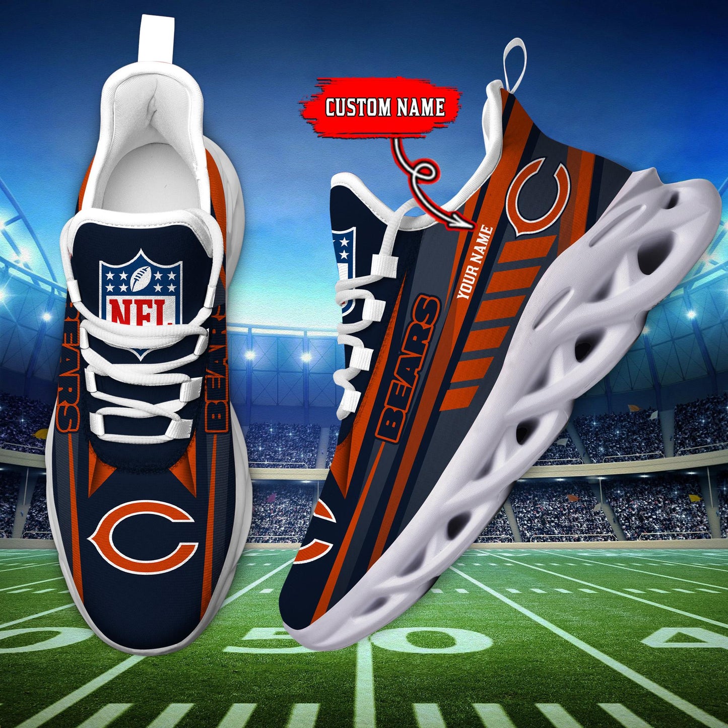 Ideafootwear Chicago Bears Max Soul Shoes Sneakers For Men And Women