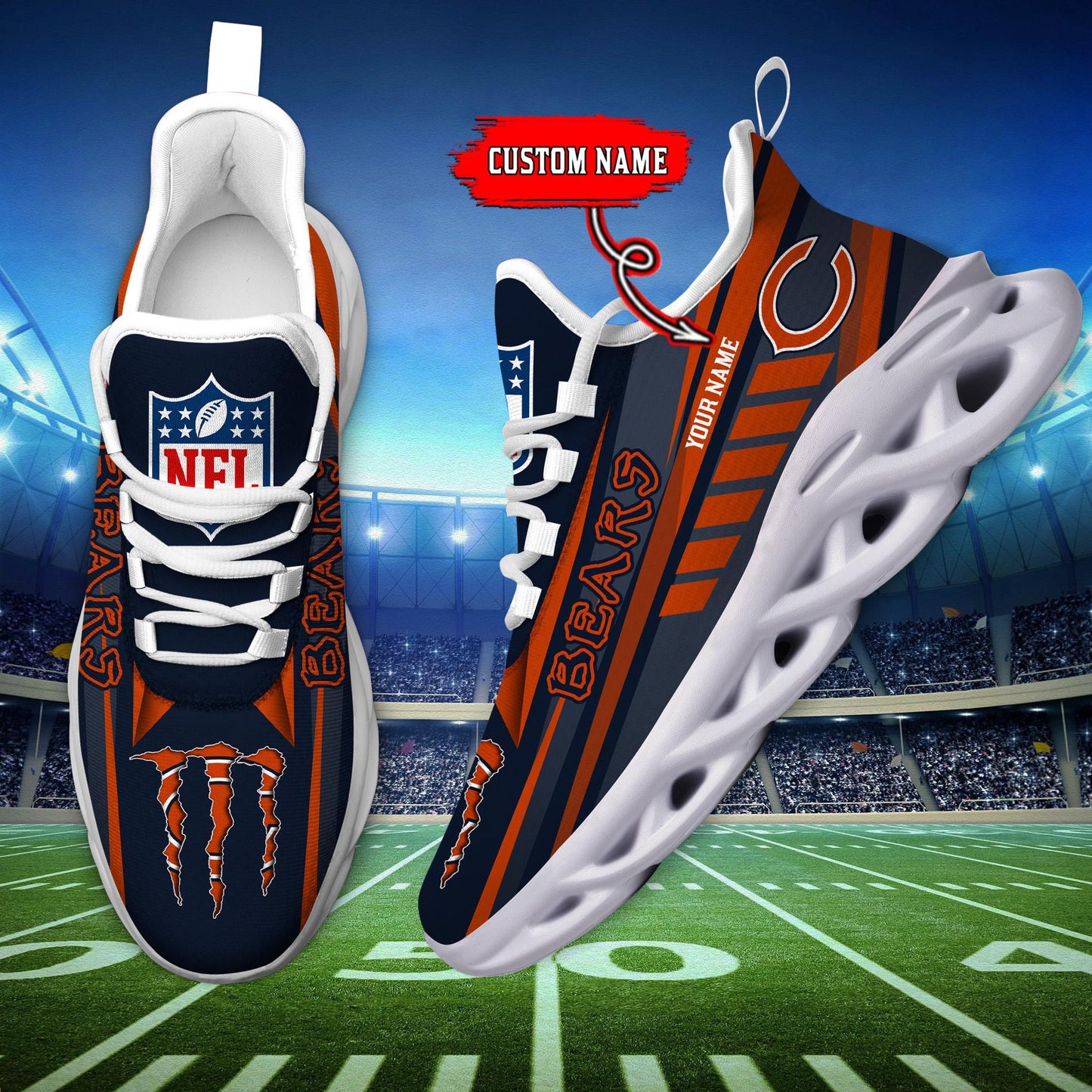 Ideafootwear Chicago Bears Max Soul Shoes Sneakers For Men And Women