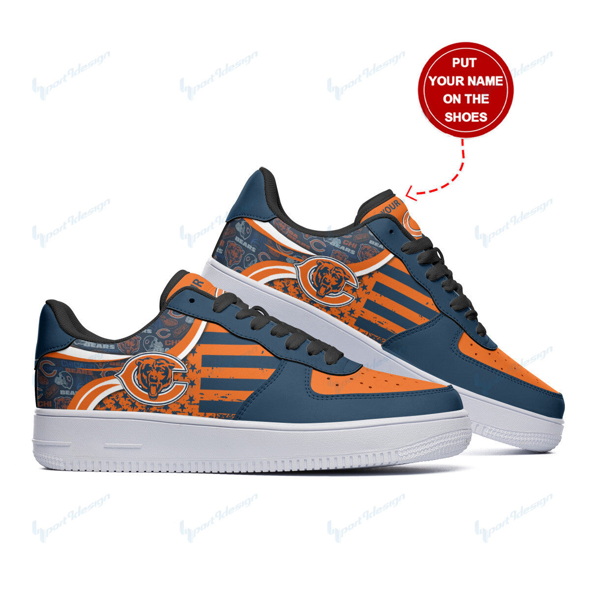 Ideafootwear Chicago Bears NFL Air Low-Top Sneakers Shoes For Men And Women