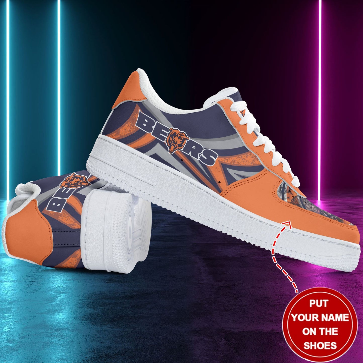 Ideafootwear Chicago Bears NFL Air Low-Top Sneakers Shoes For Men And Women