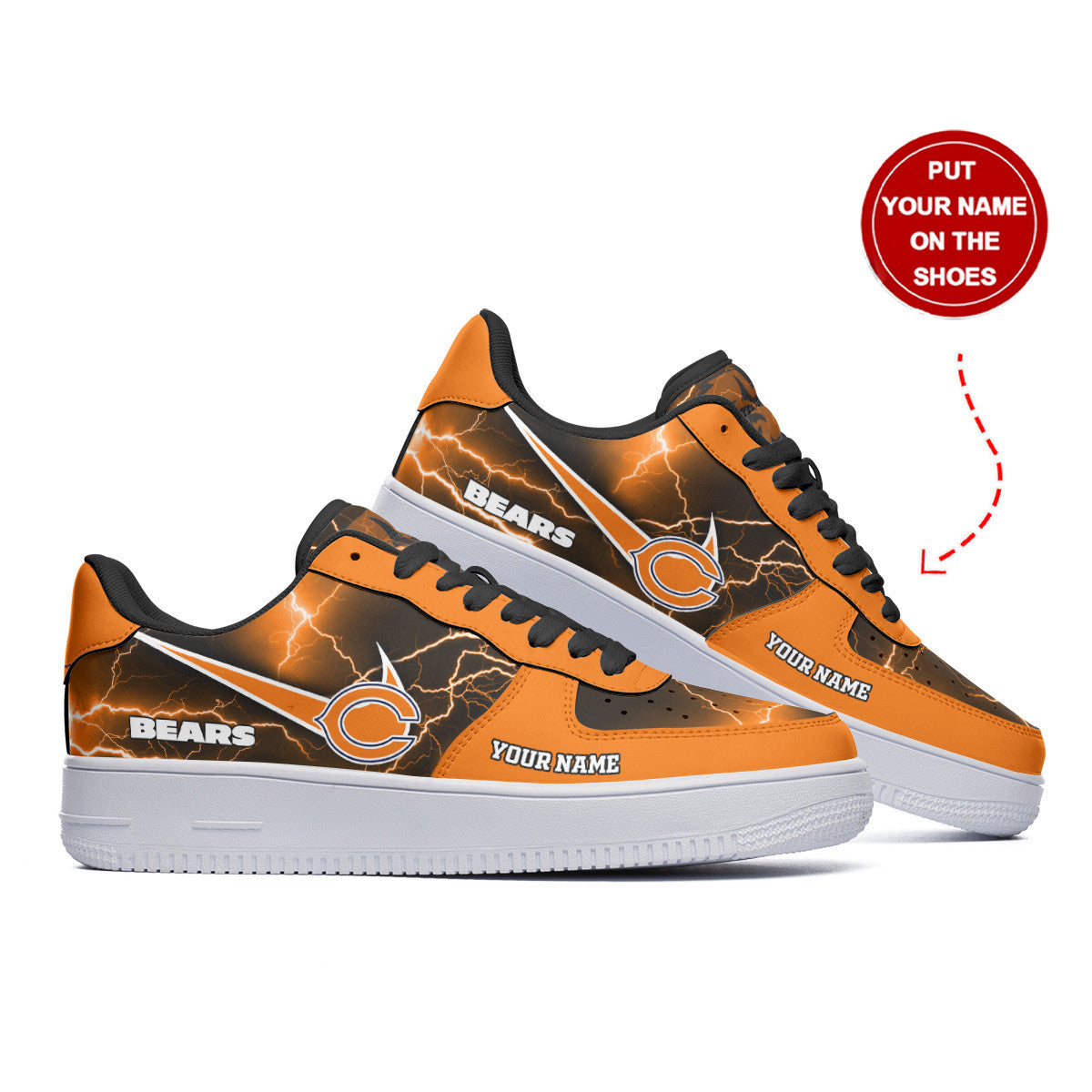 Ideafootwear Chicago Bears NFL Air Low-Top Sneakers Shoes For Men And Women