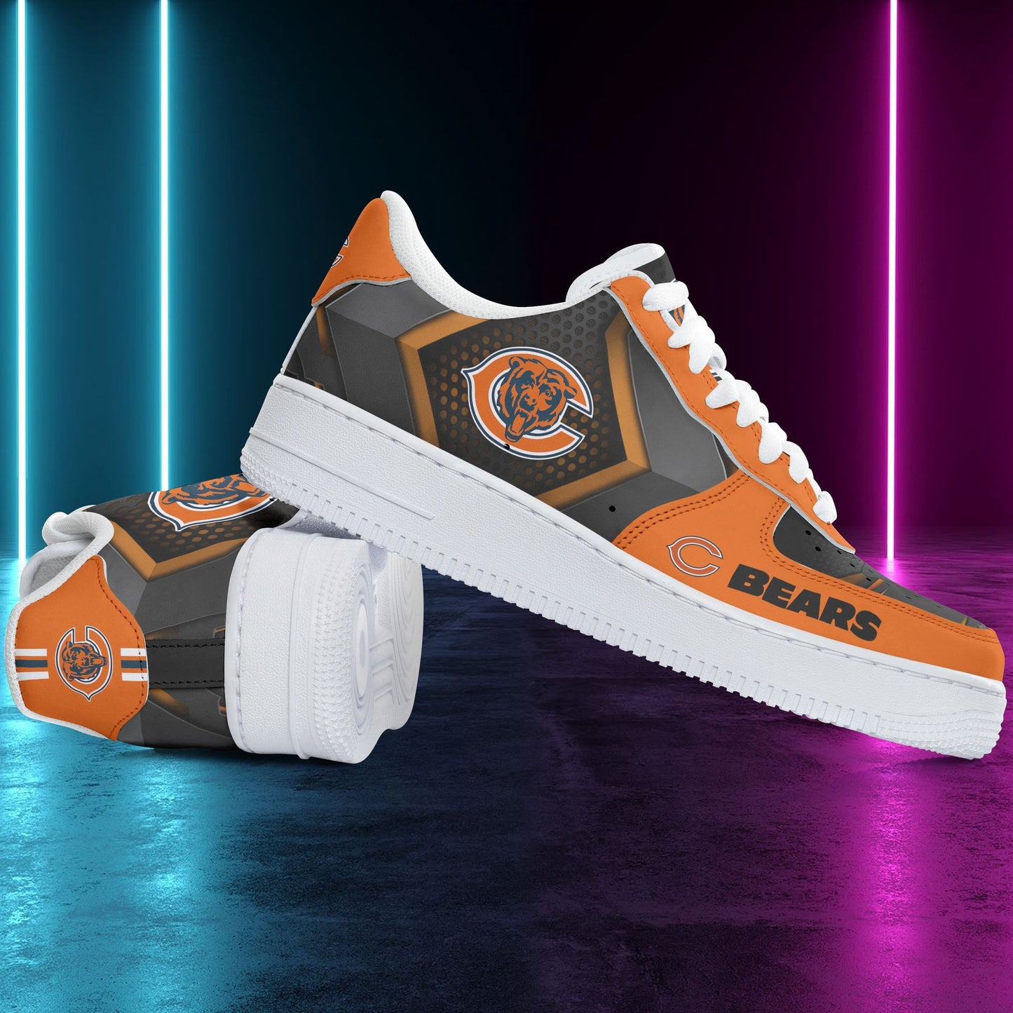 Ideafootwear Chicago Bears NFL Air Low-Top Sneakers Shoes For Men And Women