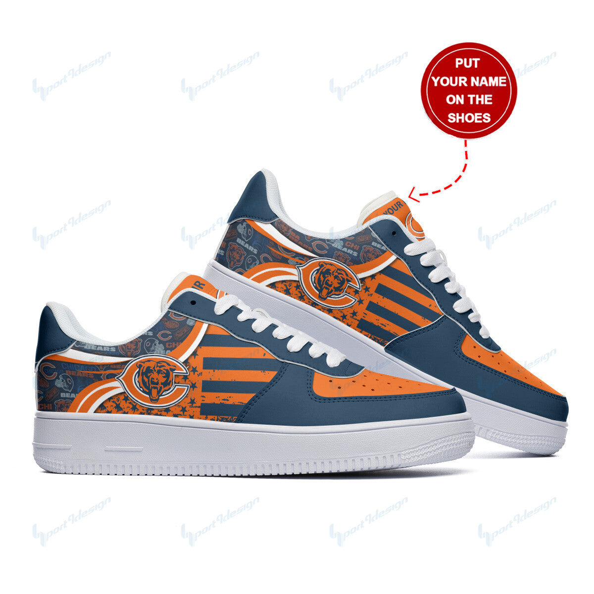 Ideafootwear Chicago Bears NFL Air Low-Top Sneakers Shoes For Men And Women