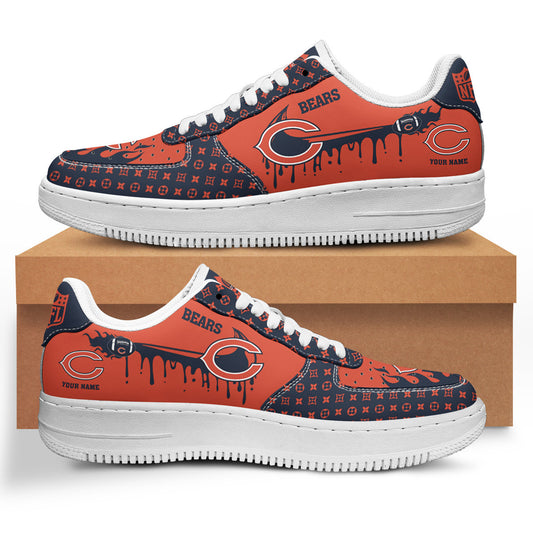 Ideafootwear Chicago Bears NFL Air Low-Top Sneakers Shoes For Men And Women