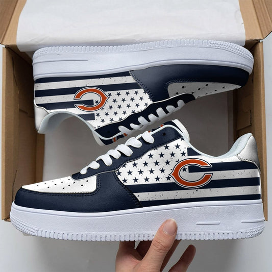 Ideafootwear Chicago Bears NFL Air Low-Top Sneakers Shoes For Men And Women