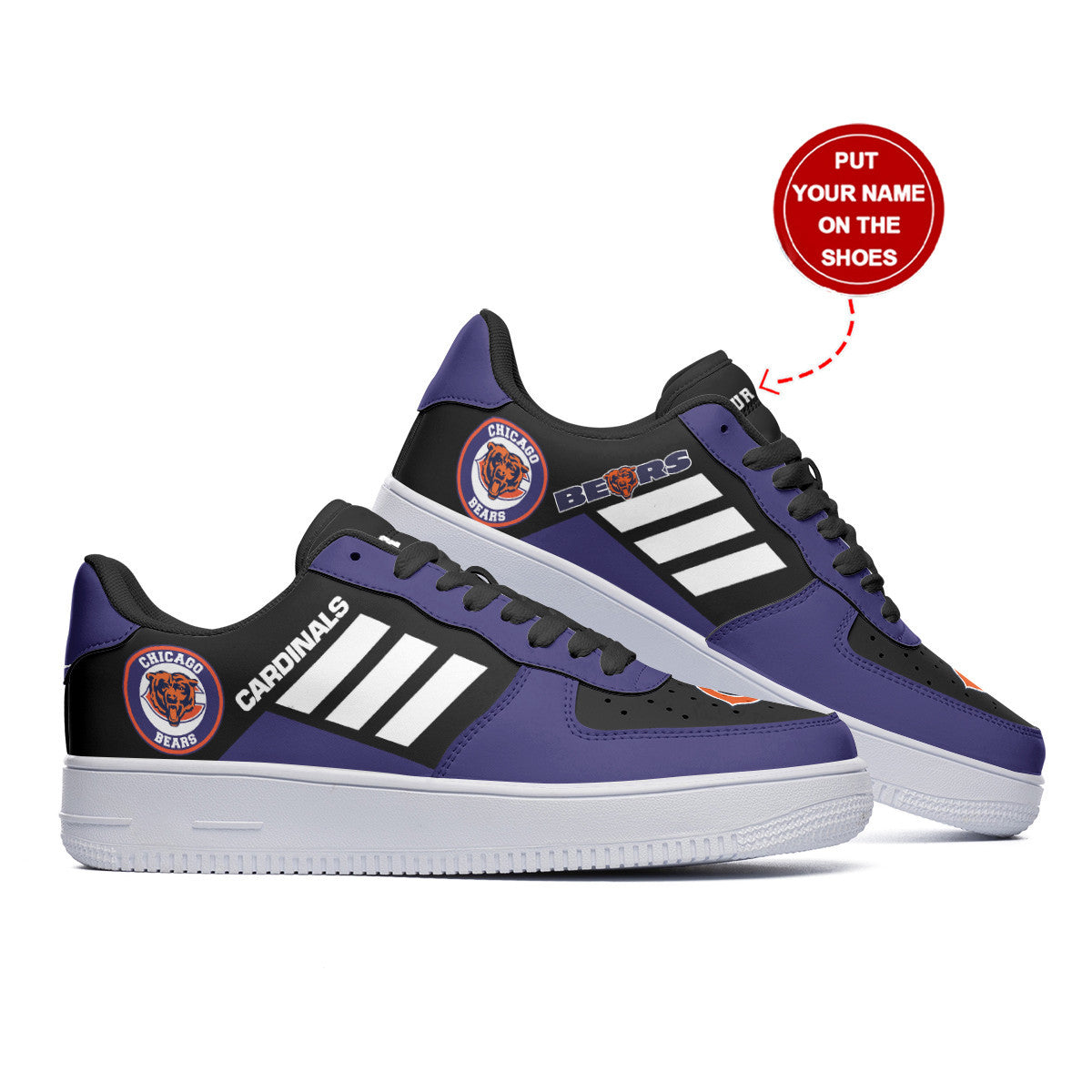 Ideafootwear Chicago Bears NFL Air Low-Top Sneakers Shoes For Men And Women