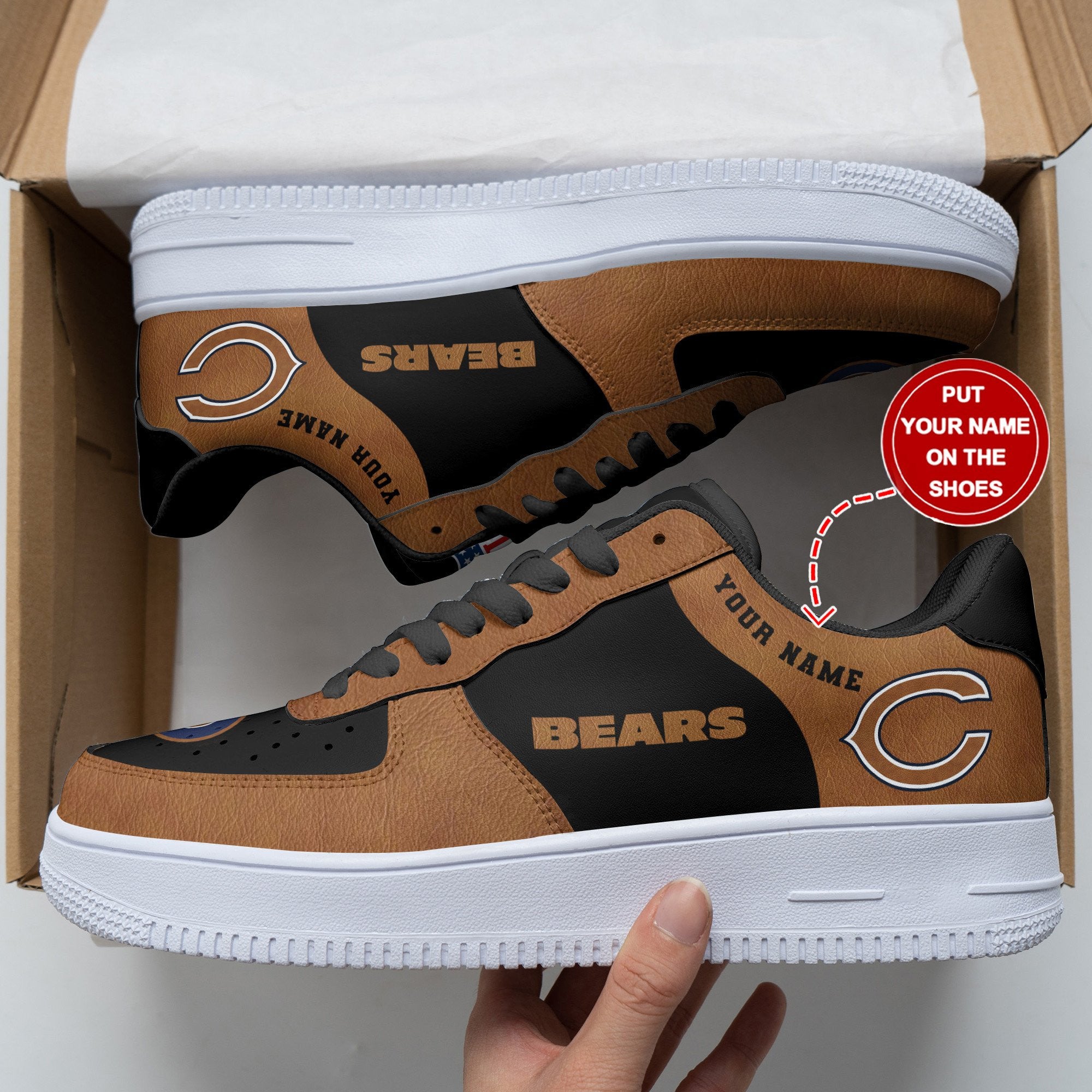 Ideafootwear Chicago Bears NFL Air Low-Top Sneakers Shoes For Men And Women
